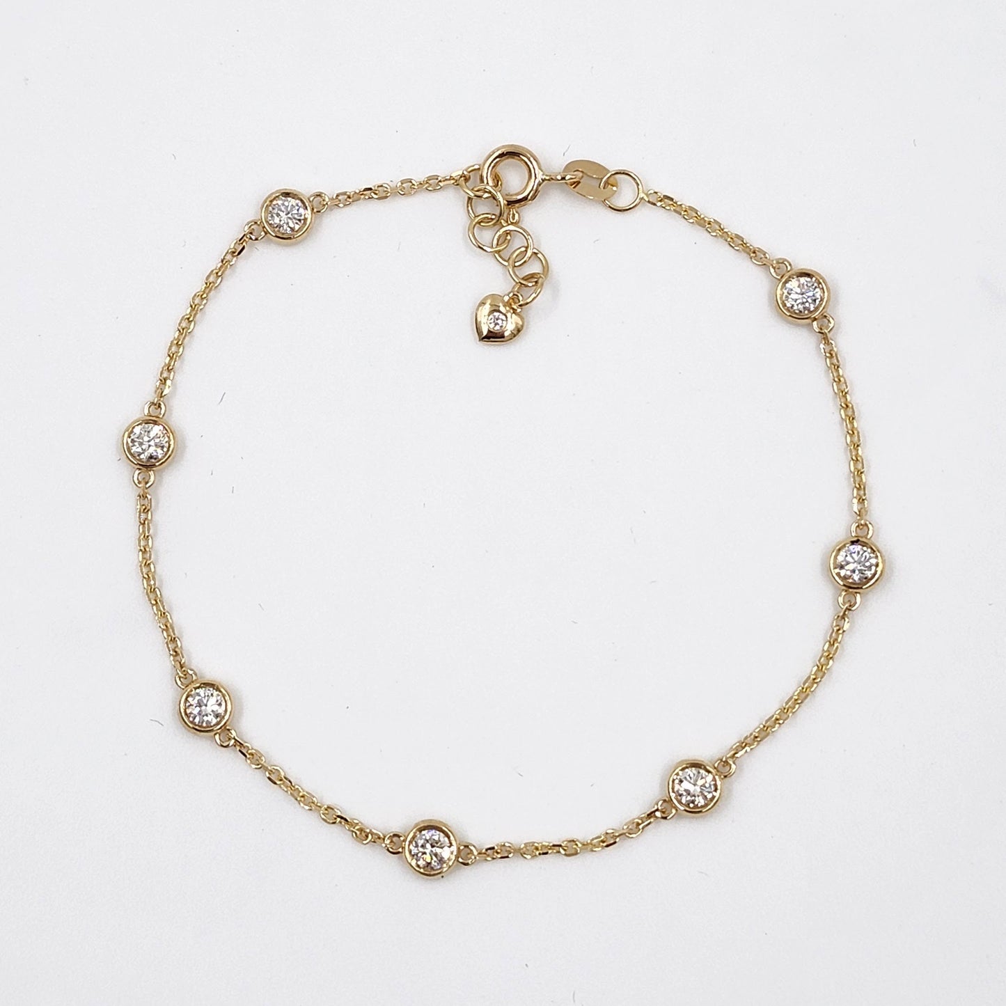 Seven Diamonds Total 0.7ct Bracelet/14K gold,18K gold 7 Bezel Natural Diamond Bracelet/Diamond Bracelet/Minimalist Bracelet/Anniversary gift