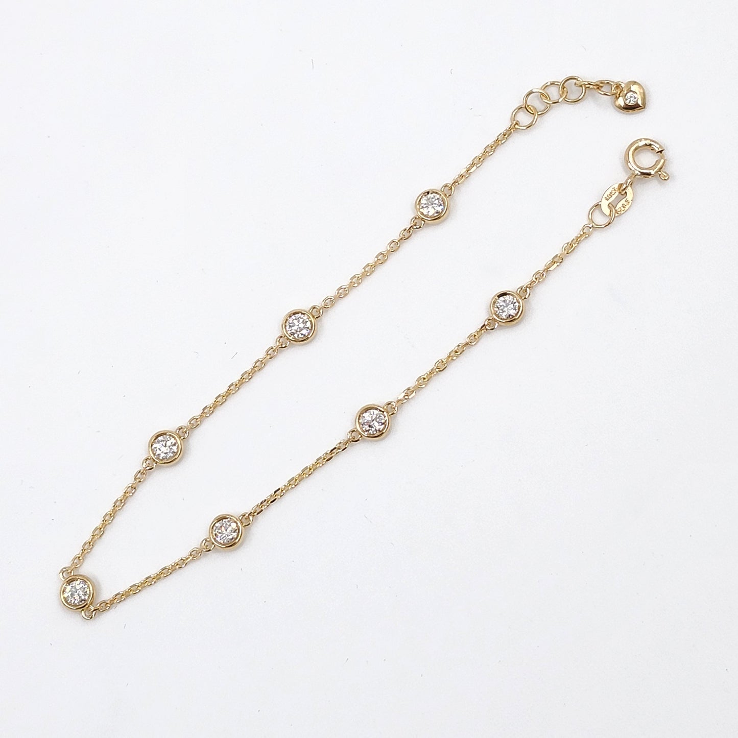 Seven Diamonds Total 0.7ct Bracelet/14K gold,18K gold 7 Bezel Natural Diamond Bracelet/Diamond Bracelet/Minimalist Bracelet/Anniversary gift