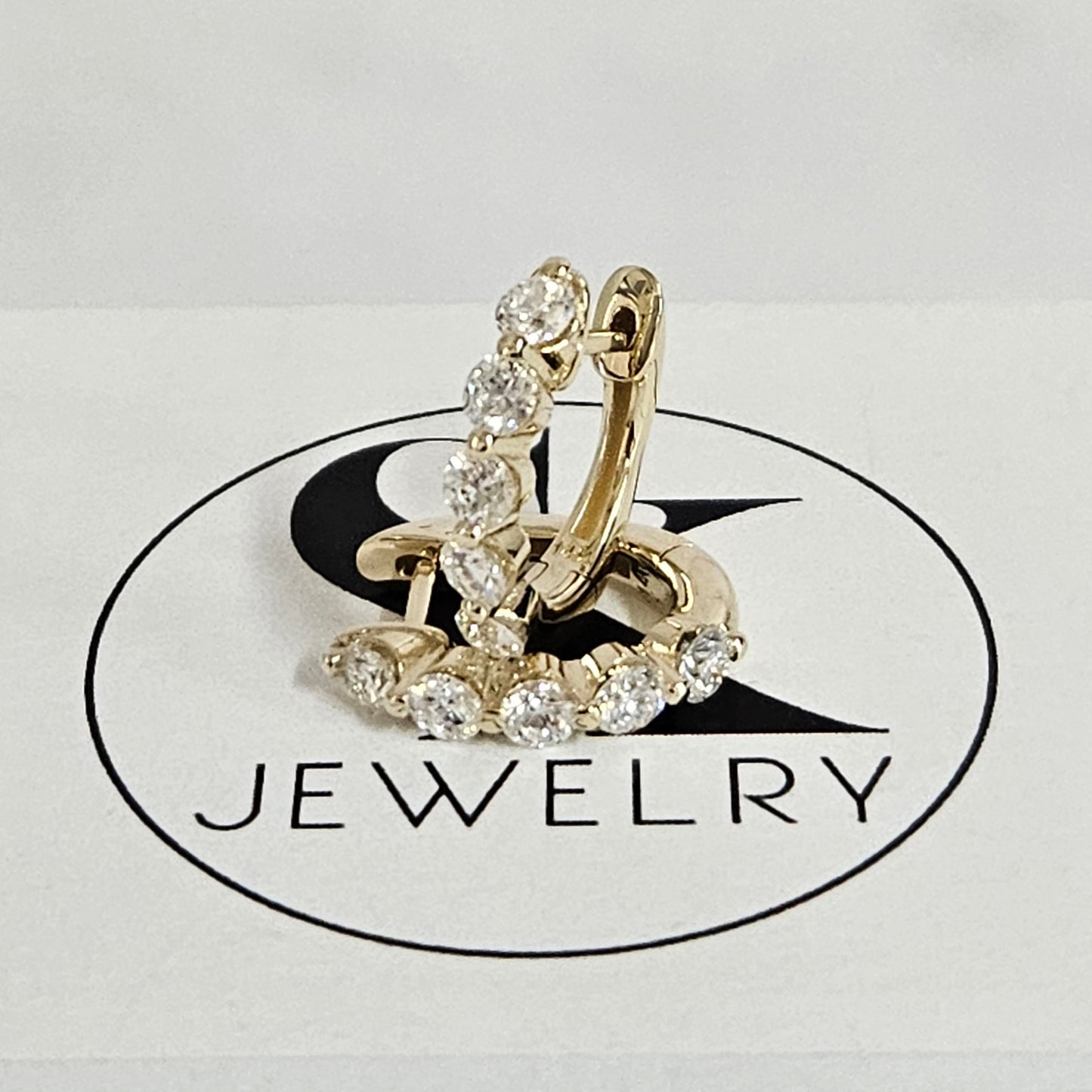 Single Prong Lab Diamond Hoop Earrings/14K,18K gold Ten Diamond Single Prong Hoop Earrings/ Single ,Pair Hoop Earring/Anniversary gift