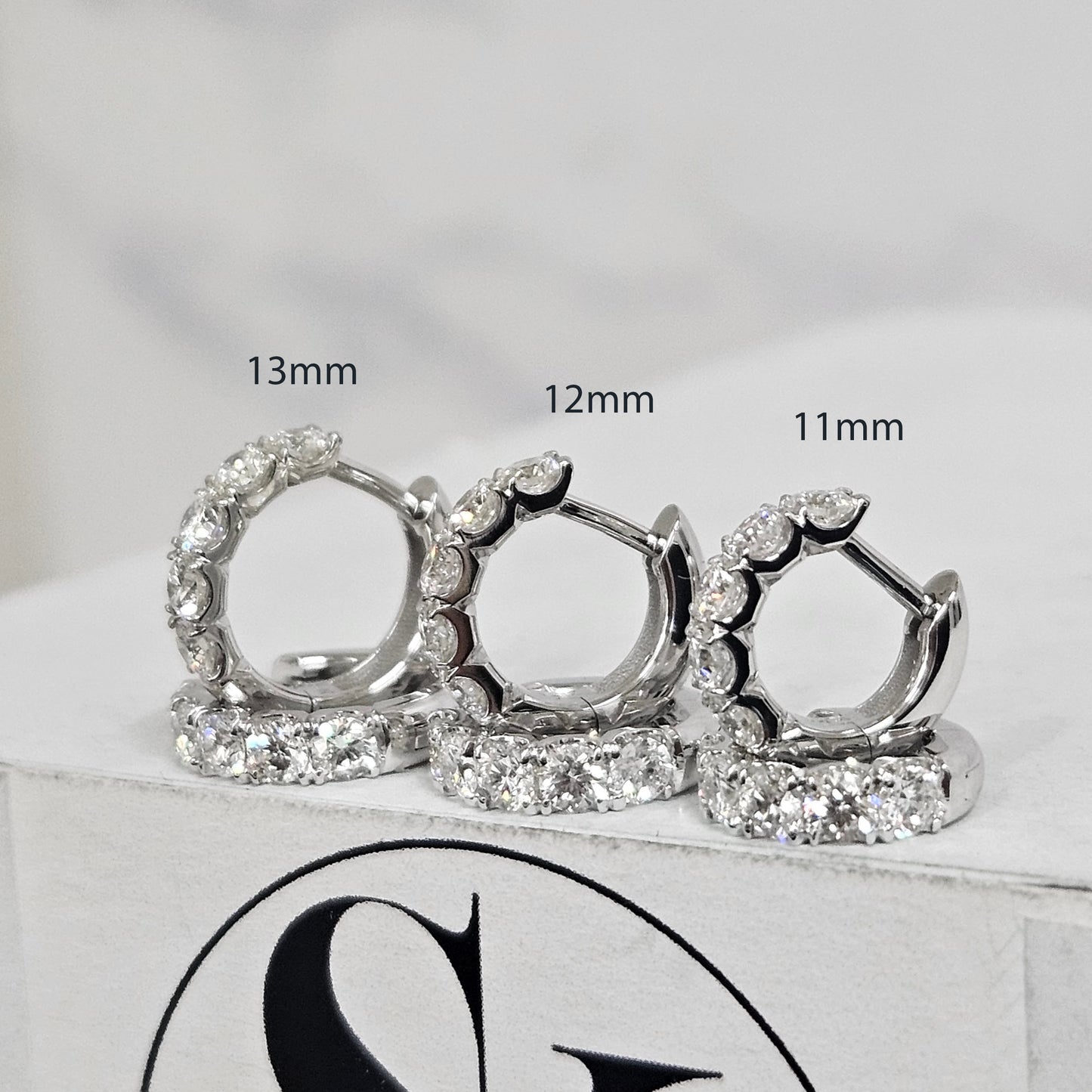 0.7ct Lab Diamond Hoop Earrings Diameter 11mm,12mm,13mm Diamond Huggie Hoop Earring/Diamond Hoop Earrings/Anniversary gift/Single or Pair