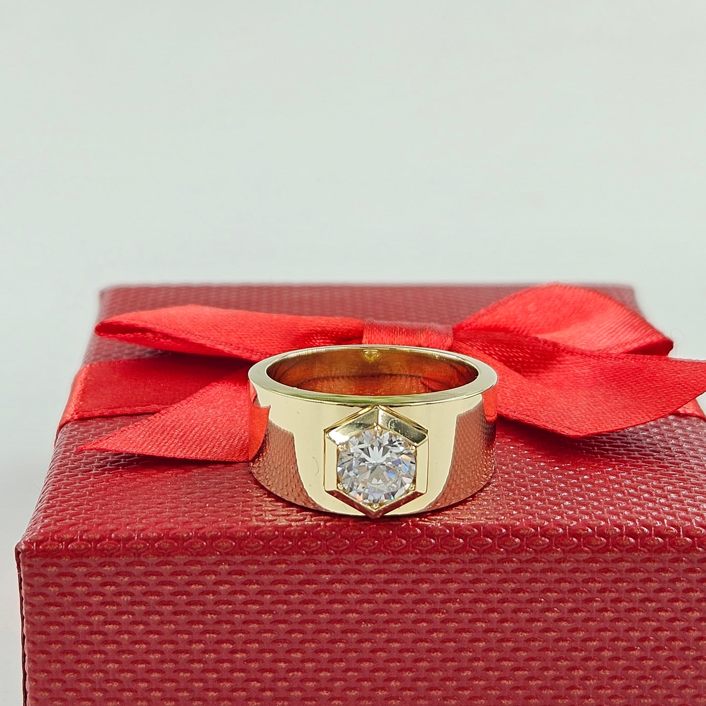 Solitaire 1.2ct Diamond Men's Ring/  Men's Lab Diamond Ring /14K,18K gold  Lab Diamond Wedding Ring/Anniversary gift