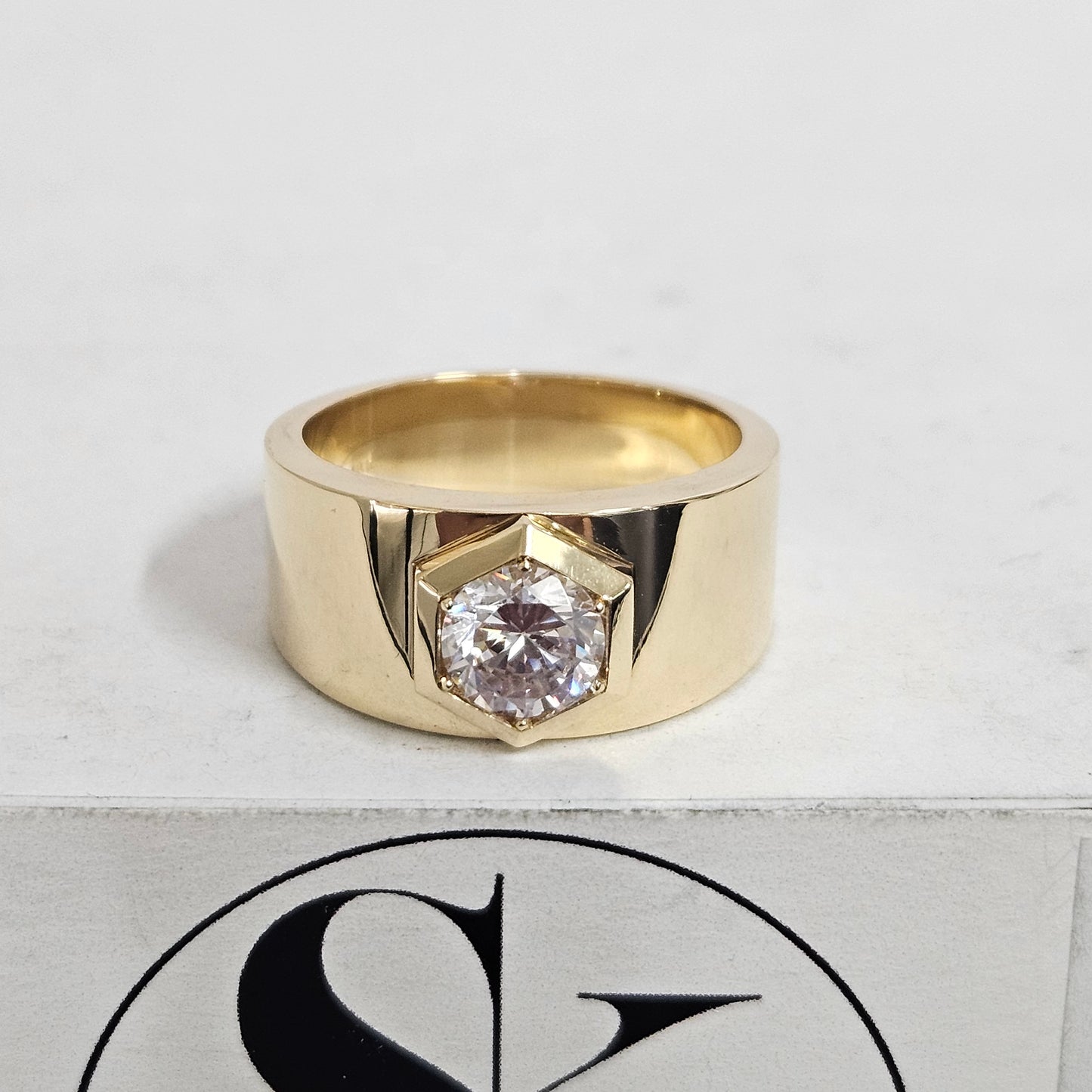 Solitaire 1.2ct Diamond Men's Ring/  Men's Lab Diamond Ring /14K,18K gold  Lab Diamond Wedding Ring/Anniversary gift