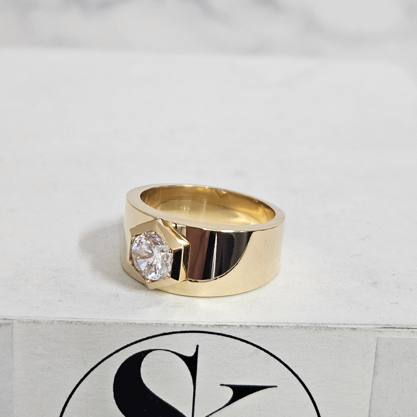 Solitaire 1.2ct Diamond Men's Ring/  Men's Lab Diamond Ring /14K,18K gold  Lab Diamond Wedding Ring/Anniversary gift