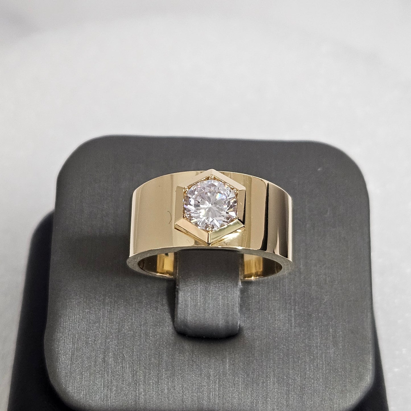 Solitaire 1.2ct Diamond Men's Ring/  Men's Lab Diamond Ring /14K,18K gold  Lab Diamond Wedding Ring/Anniversary gift