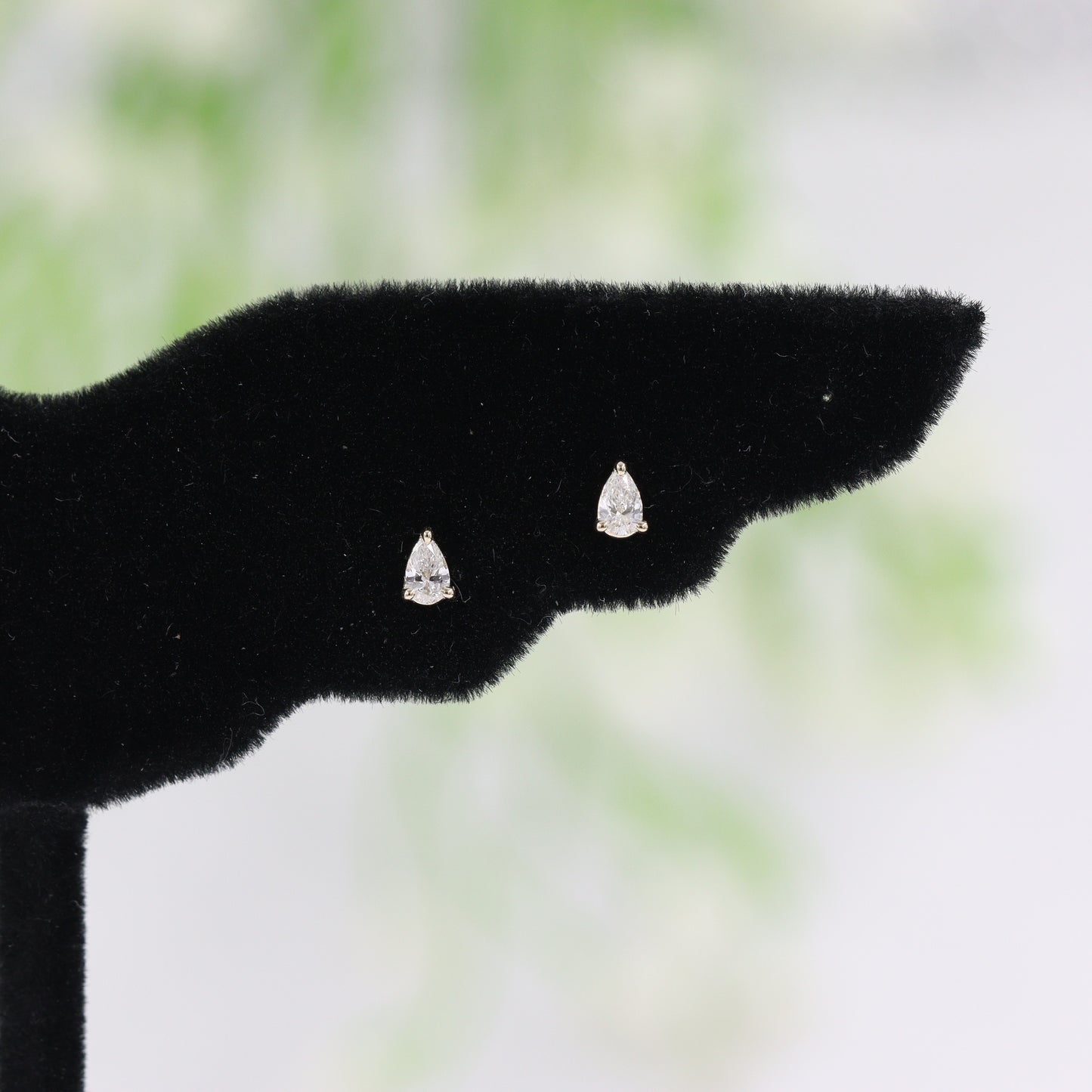 Solitaire Natural Pear Diamond Earring/Three Prong Set Pear Diamond Earrings/Solitaire Stud Earrings/Dainty Simple Earrings/Gifts for her