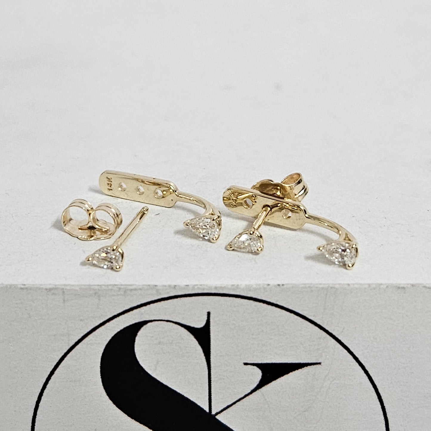 Solitaire Natural Pear Diamond Earring/Three Prong Set Pear Diamond Earrings/Solitaire Stud Earrings/Dainty Simple Earrings/Gifts for her