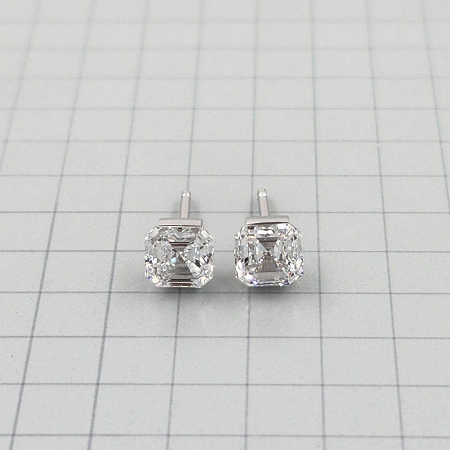 Solitaire Asscher Cut Lab Diamond Invisible Set Earring/ Diamond 1ct Solitaire Single or Pair Earring/ Minimalist Earring/Anniversary Gift