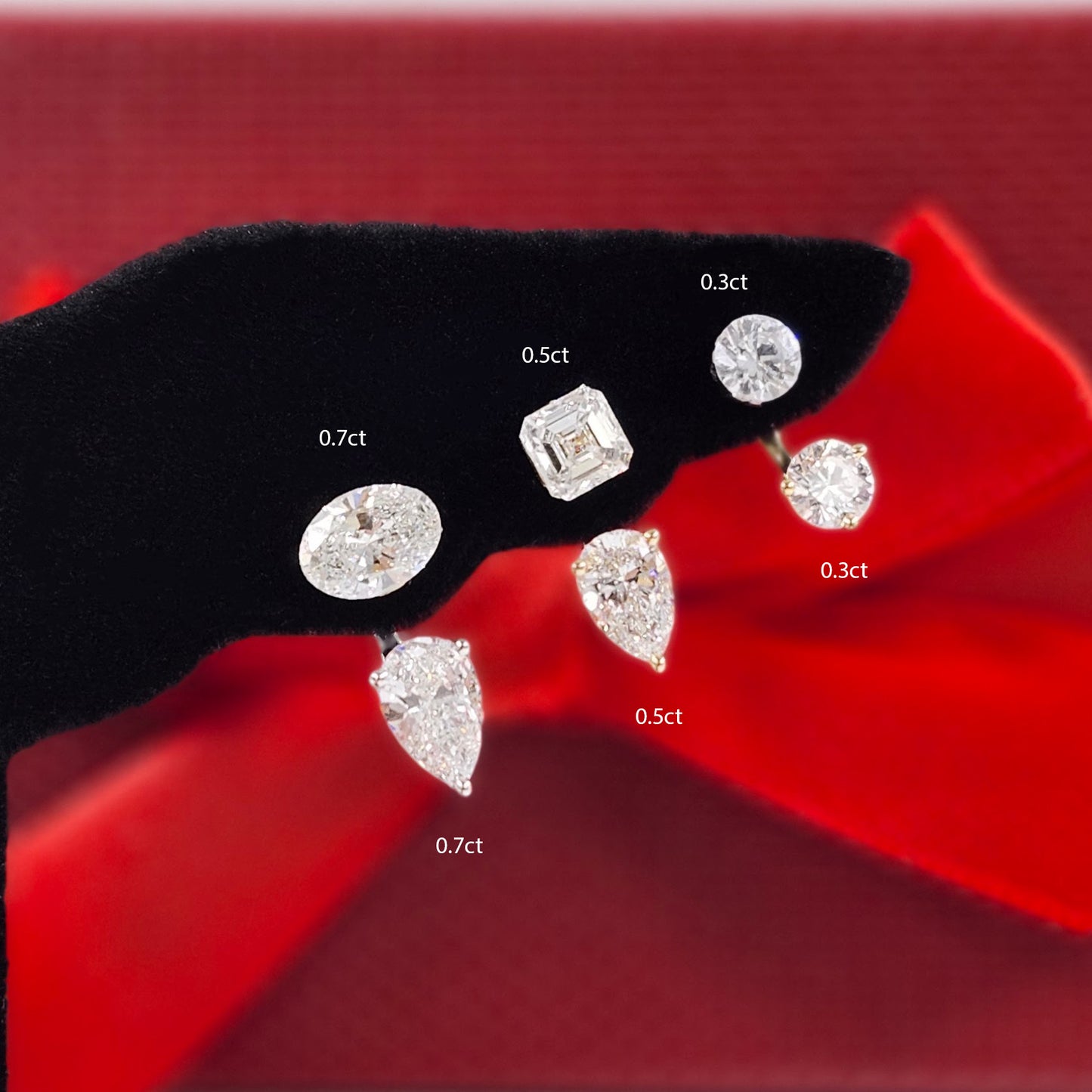 Oval Lab Diamond Solitaire Invisible Setting Earrings - 14K Gold  Invisible Set Diamond Solitaire Earring- Anniversary gift