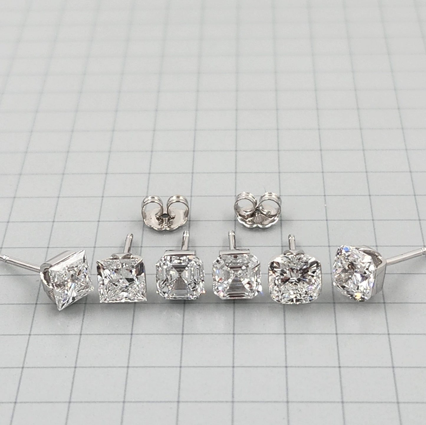 Solitaire Cushion Cut Diamond Invisible Set Earring/Lab Diamond 1ct Solitaire Single or Pair Earring/ Minimalist Earring/Anniversary Gift