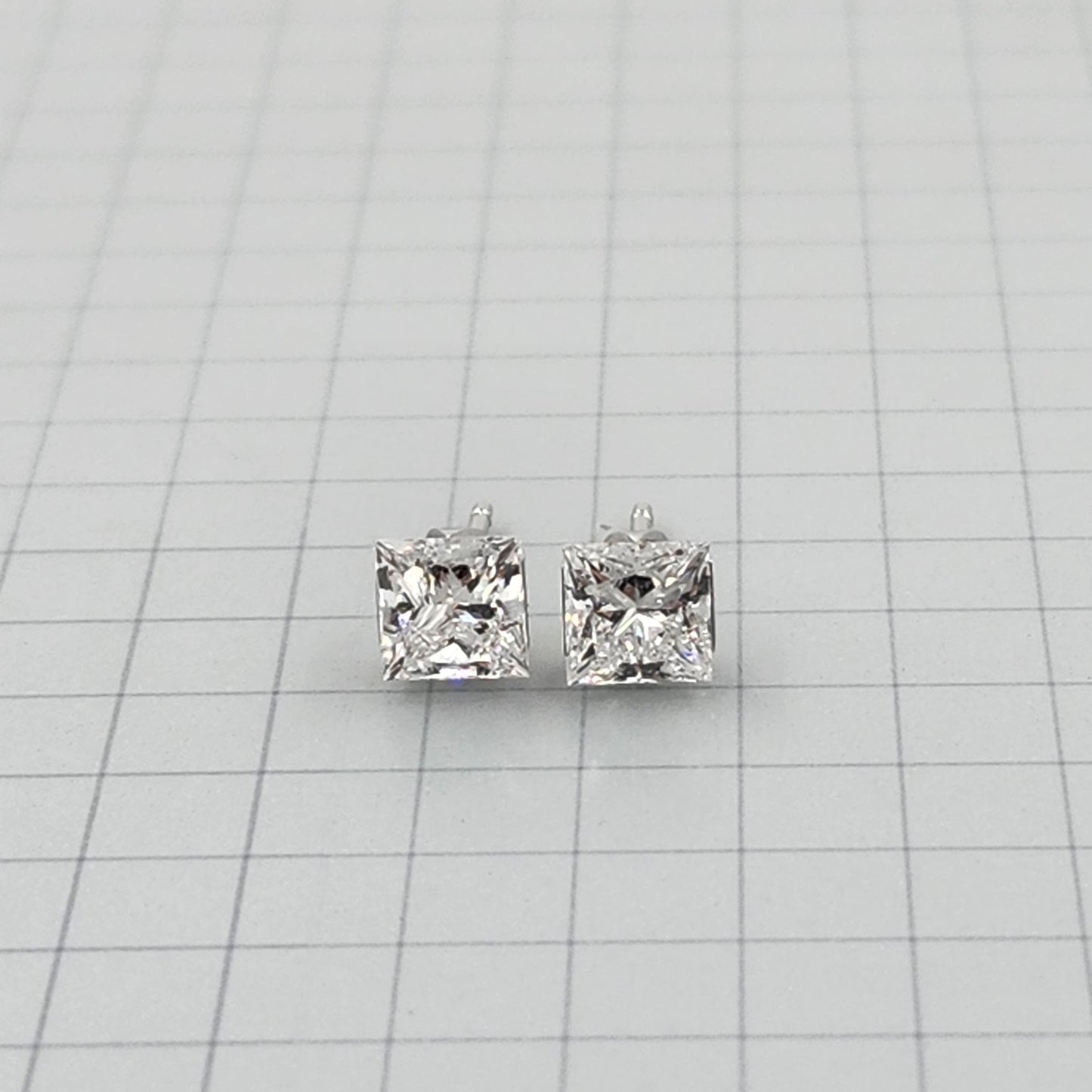 Solitaire Princess Cut Diamond Invisible Set Earring/Lab Diamond 1ct Solitaire Single or Pair Earring/ Minimalist Earring/Anniversary Gift