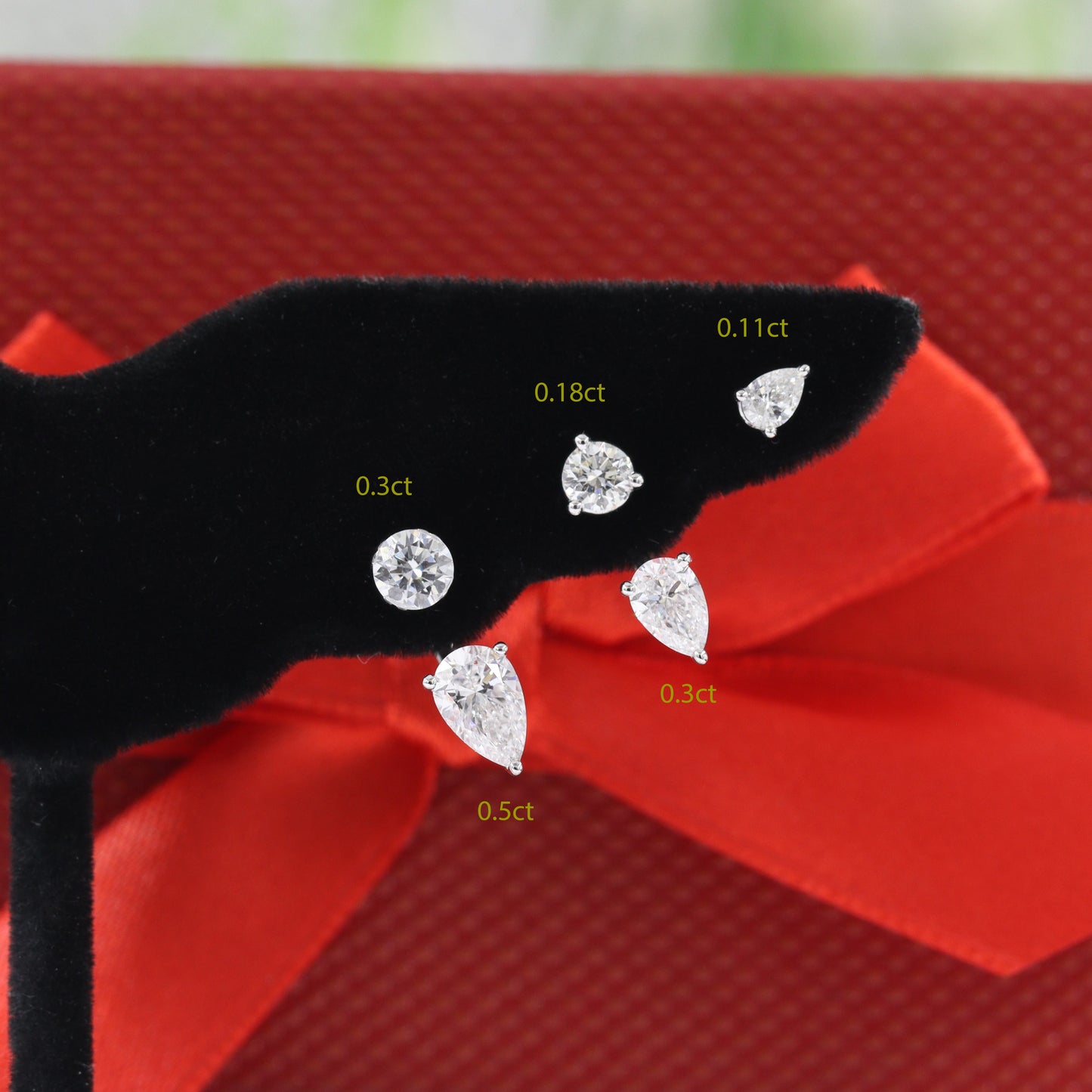 Solitaire Round Diamond Invisible Set Earring/Lab Diamond 0.3ct ~ 1ct Solitaire Single or Pair Earring /Minimalist Earring /Anniversary Gift