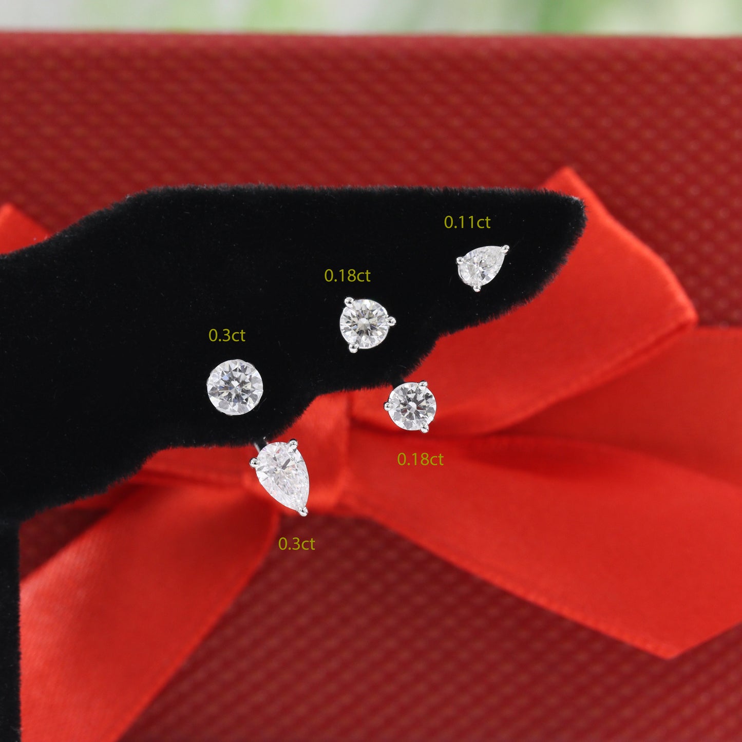 Solitaire Round Diamond Invisible Set Earring/Lab Diamond 0.3ct ~ 1ct Solitaire Single or Pair Earring /Minimalist Earring /Anniversary Gift