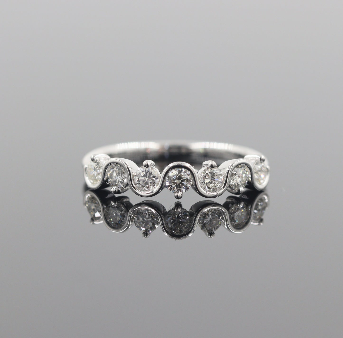 Natural Diamond Ring/Stackable Diamond Ring/Platinum,14K,18K gold Round Diamond wedding Band/Anniversary Gift
