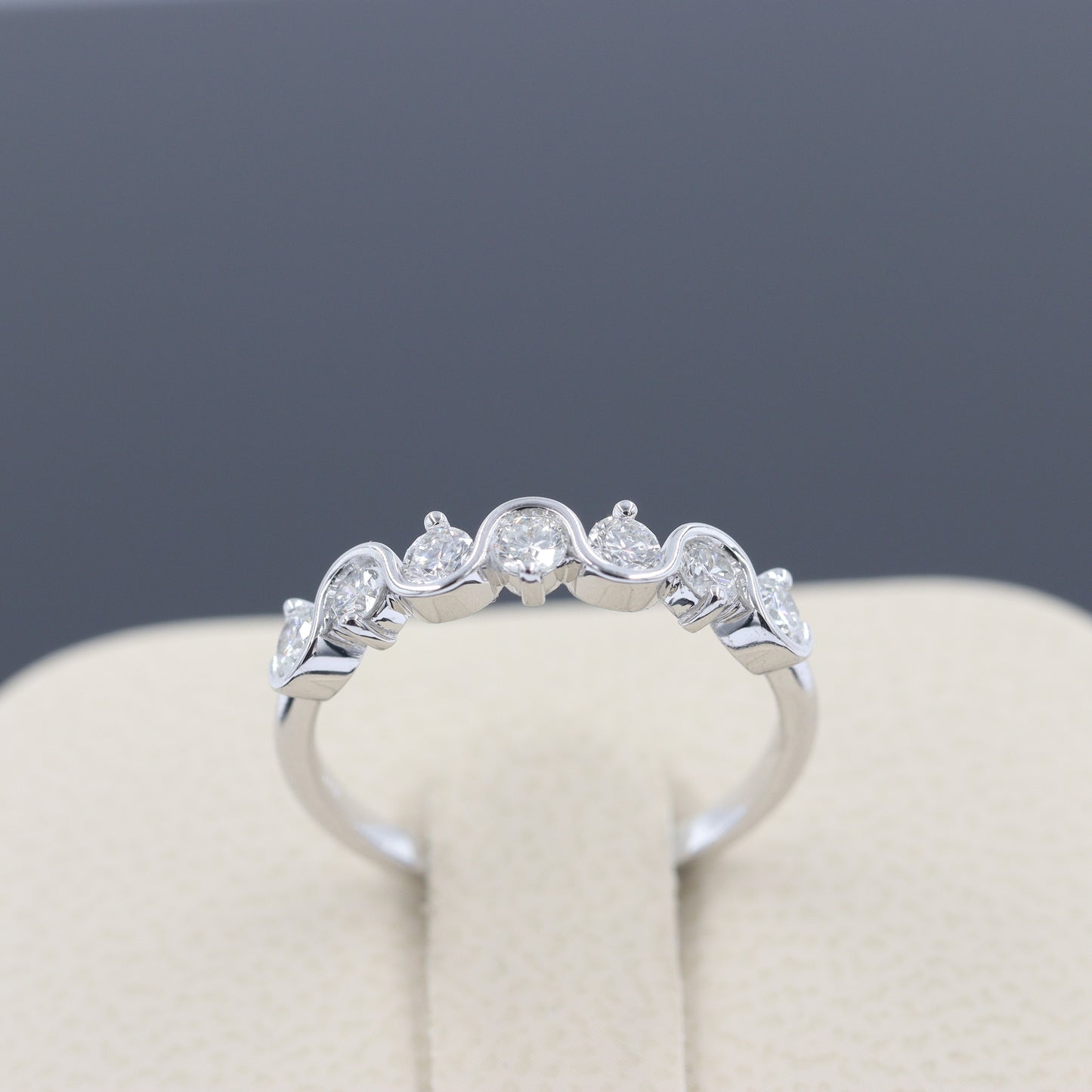 Natural Diamond Ring/Stackable Diamond Ring/Platinum,14K,18K gold Round Diamond wedding Band/Anniversary Gift