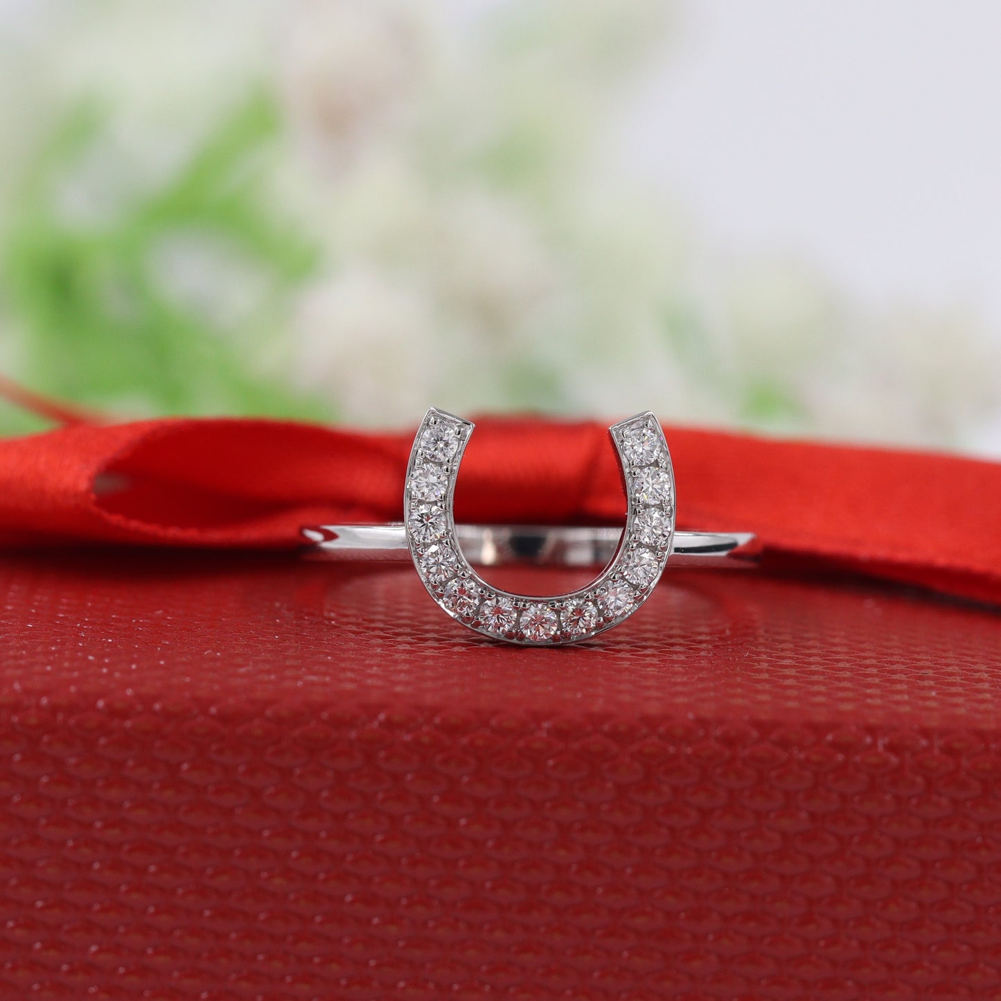 Stackable Horse Shoe Diamond Wedding Band / Unique Stackable Diamond Band / Natural Diamond Horse shoe Ring / Anniversary Gift