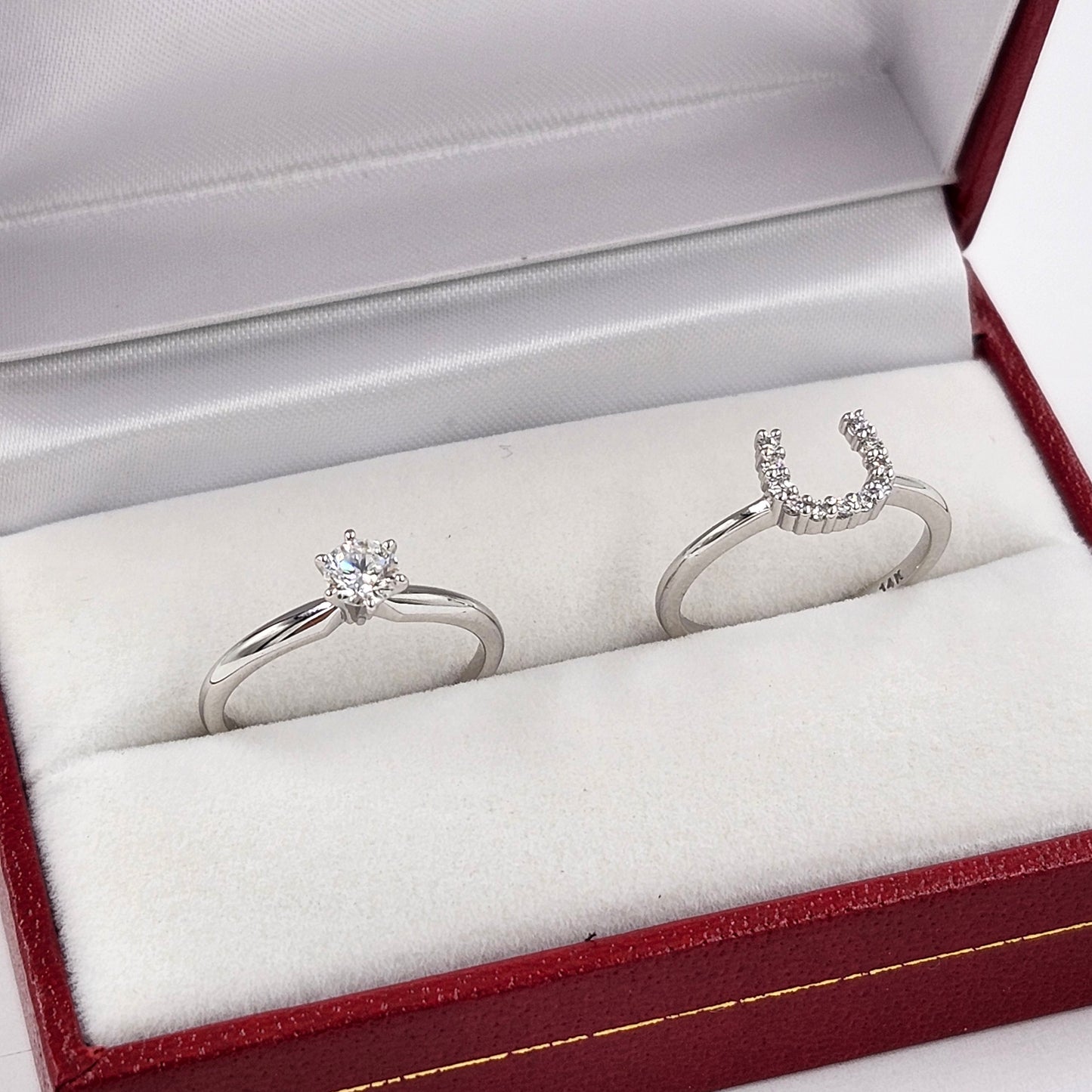 Stackable Horse Shoe Natural Diamond Wedding Band / Unique Stackable Diamond Band / Diamond Horse shoe Ring / Anniversary Gift