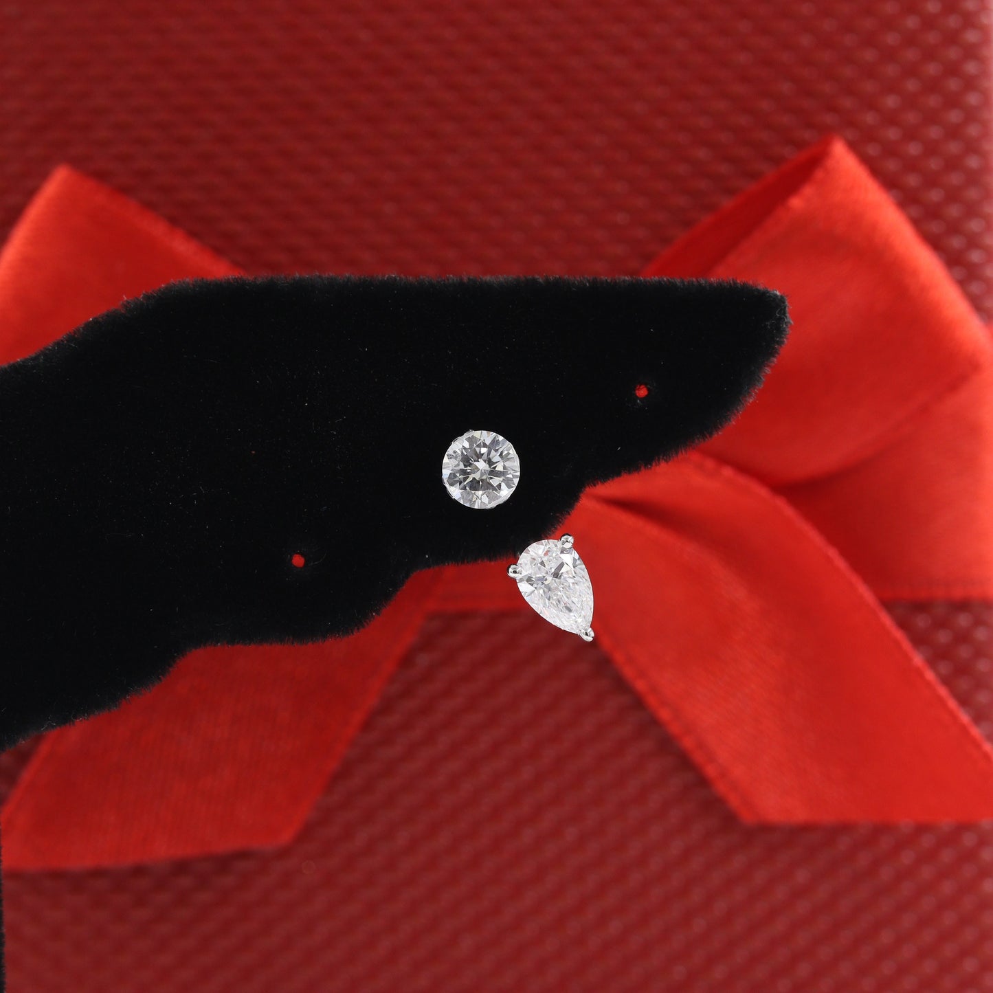 Solitaire Round Diamond Invisible Set Earring/Lab Diamond 0.3ct ~ 1ct Solitaire Single or Pair Earring /Minimalist Earring /Anniversary Gift