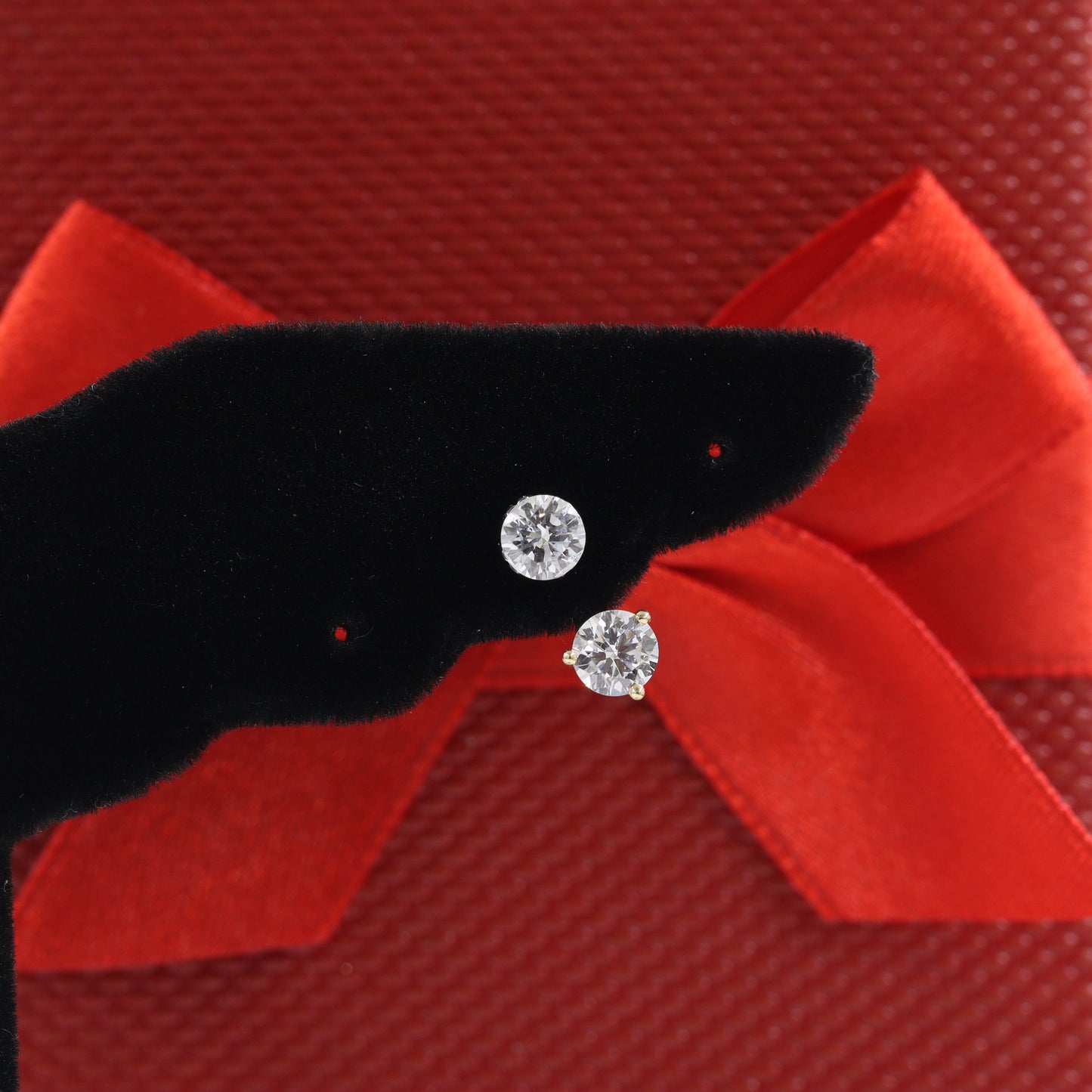 Solitaire Round Diamond Invisible Set Earring/Lab Diamond 0.3ct ~ 1ct Solitaire Single or Pair Earring /Minimalist Earring /Anniversary Gift