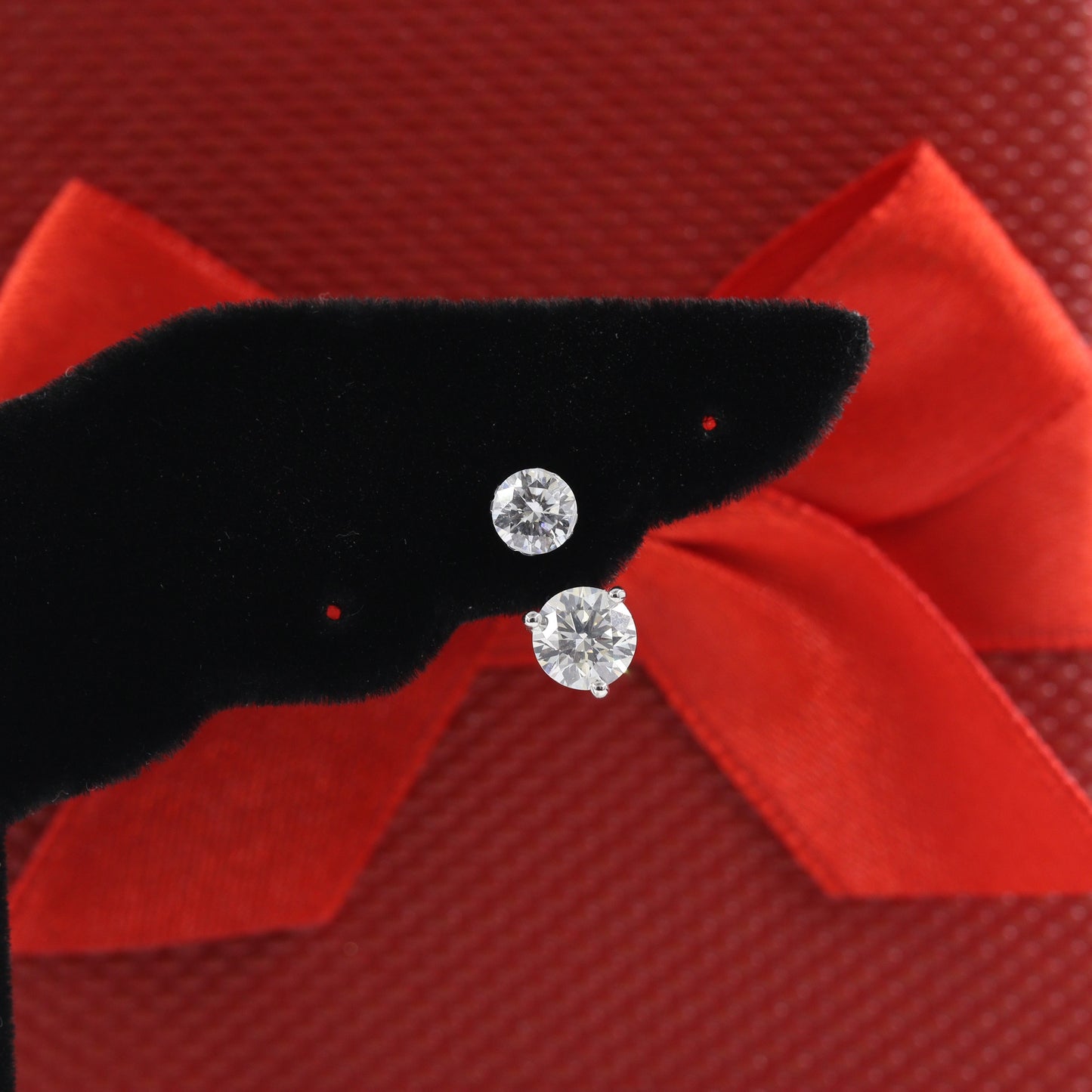 Solitaire Round Diamond Invisible Set Earring/Lab Diamond 0.3ct ~ 1ct Solitaire Single or Pair Earring /Minimalist Earring /Anniversary Gift