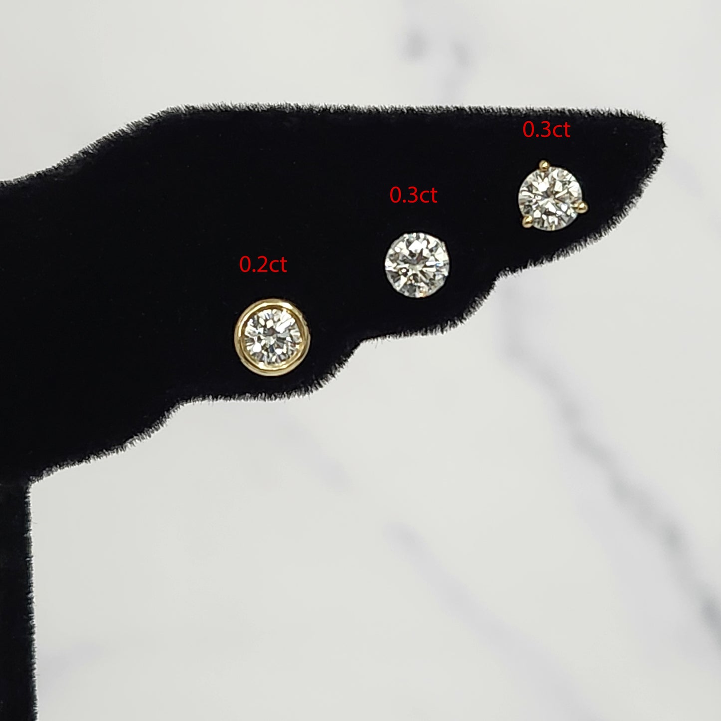 Solitaire Round Diamond Invisible Set Earring/Lab Diamond 0.3ct ~ 1ct Solitaire Single or Pair Earring /Minimalist Earring /Anniversary Gift