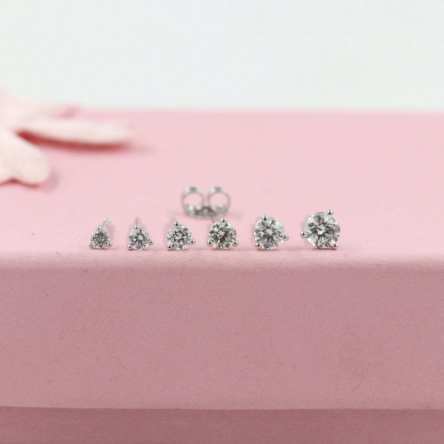 Solitaire Natural Diamond Earring/Three Prong Set Diamond Earring/Stud Earring/Solitaire Stud Earring/Dainty Simple Earring/Anniversary gift