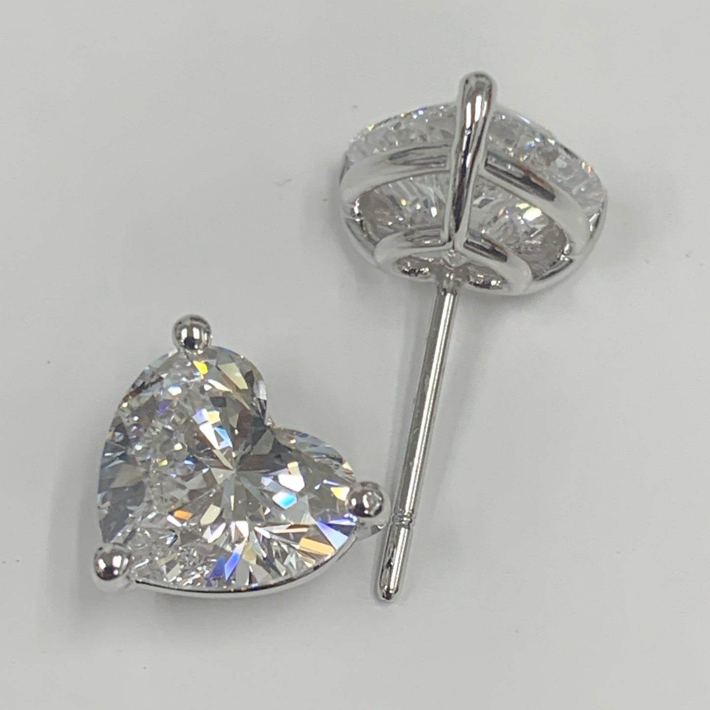 Stunning Heart Shape Earrings Studs/ 1 Carat Lab Grown Diamond stud Earrings/ 14k 18K Solid White Gold/ Lab Diamond Studs/ Anniversary gift