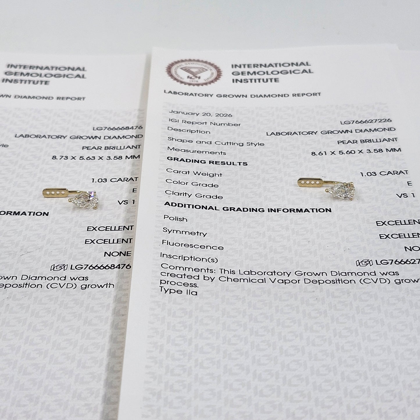 14K gold Pear Lab Diamond Jacket Earring -Three Prong Diamond Jacket Earring - Jacket earring only - Anniversary gift