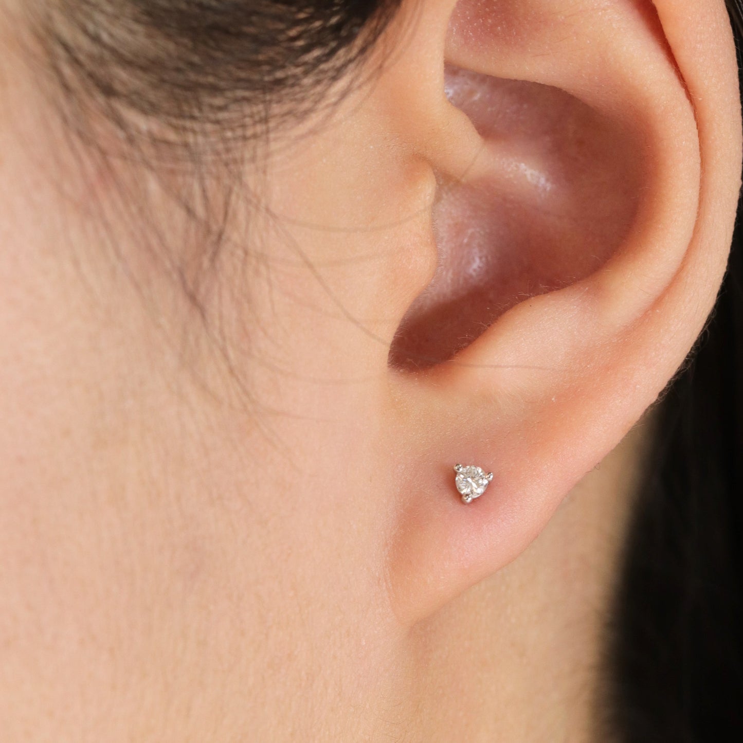 Solitaire Natural Diamond Earring/Three Prong Set Diamond Earring/Stud Earring/Solitaire Stud Earring/Dainty Simple Earring/Anniversary gift