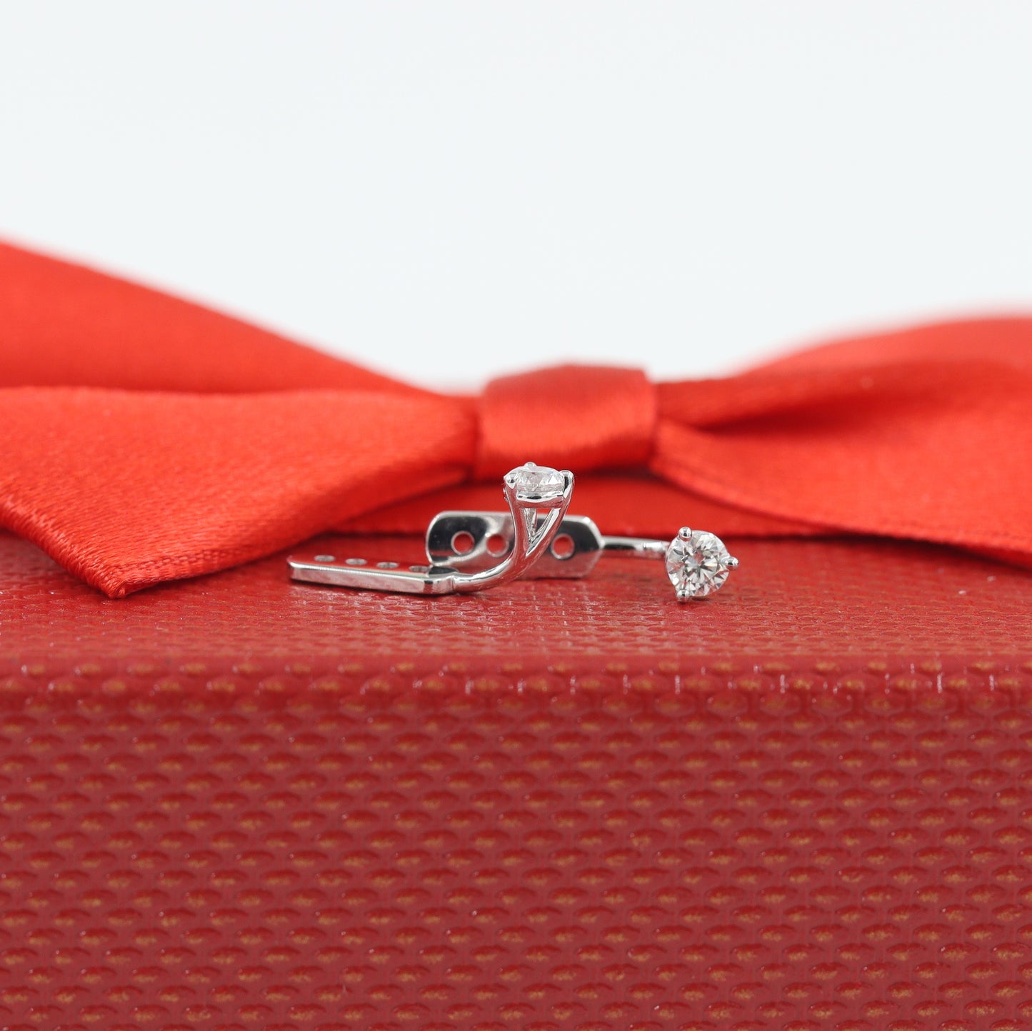 Natural Diamond Jacket Earring/Three Prong Set Diamond Earring/Ear Jacket Earring/Jacket earring only/Diamond Jacket Single or Pair Earrings