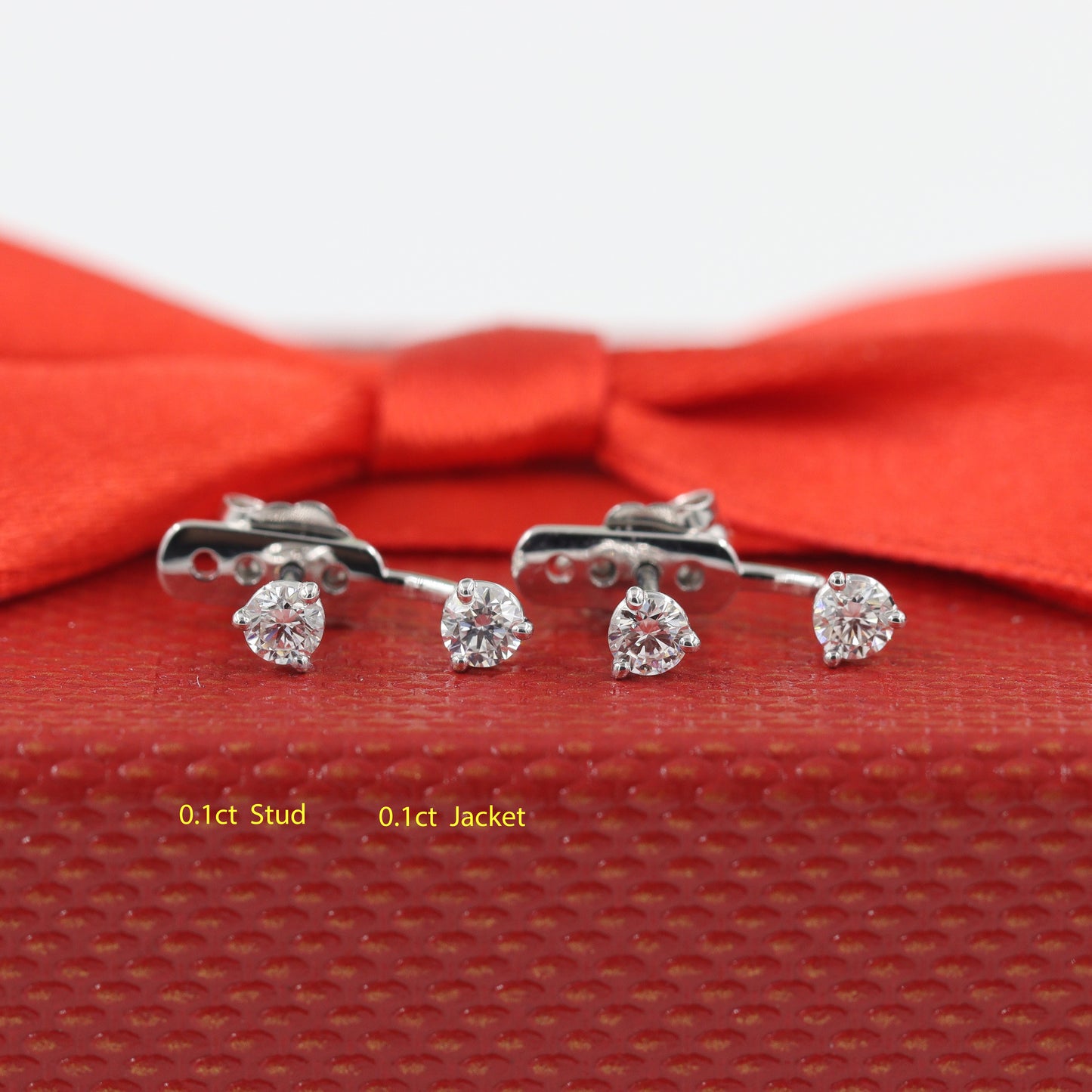 Natural Diamond Jacket Earring/Three Prong Set Diamond Earring/Ear Jacket Earring/Jacket earring only/Diamond Jacket Single or Pair Earrings