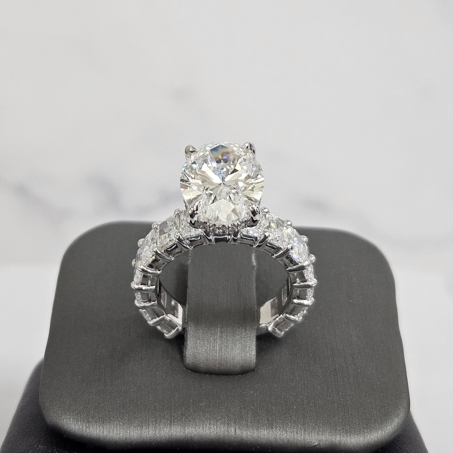Oval Diamond Engagement Stackable Ring /Hidden Halo Band Total 8.3ct IGI Certified and Radiant Cut Band Ring/Anniversary gift