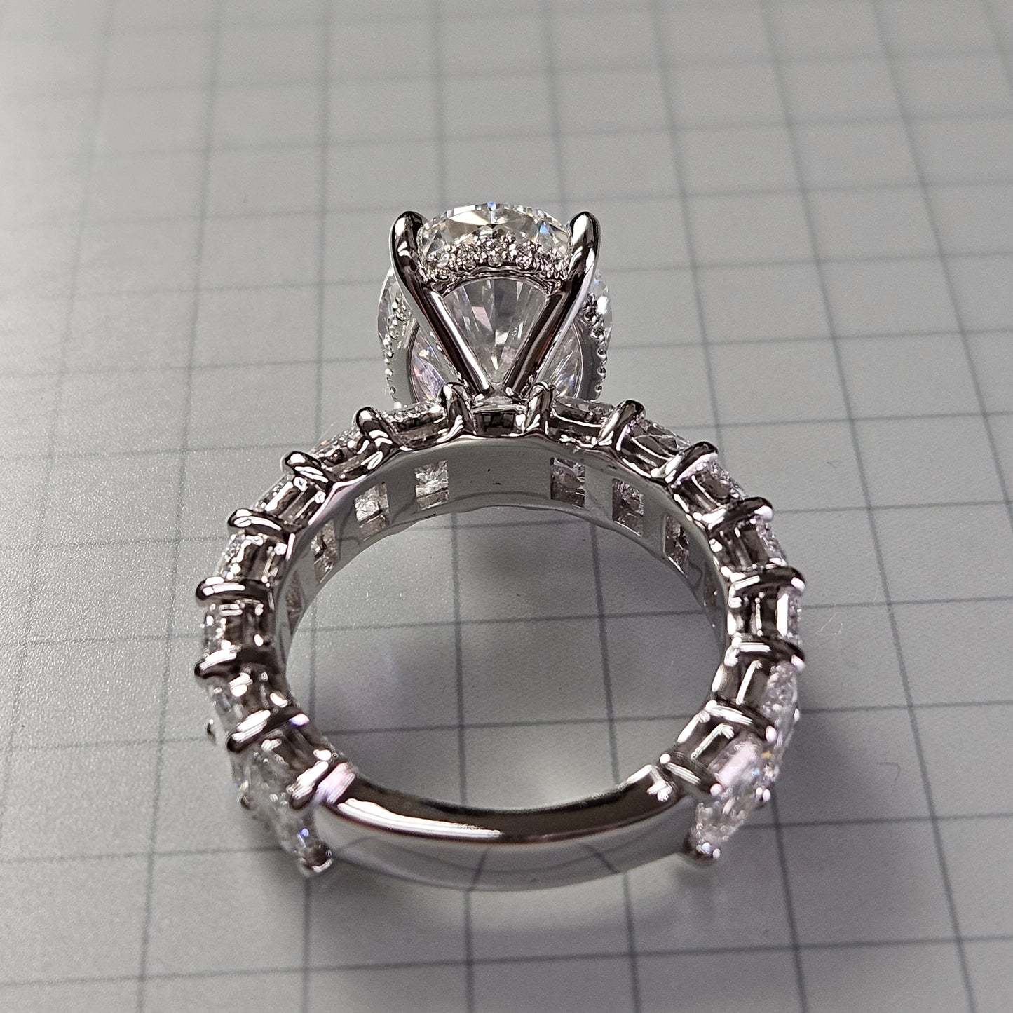 Oval Diamond Engagement Stackable Ring /Hidden Halo Band Total 8.3ct IGI Certified and Radiant Cut Band Ring/Anniversary gift