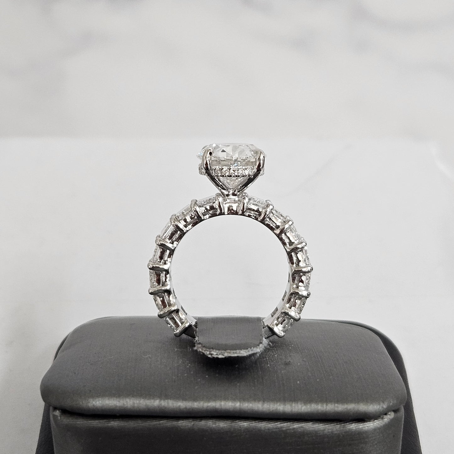 Oval Diamond Engagement Stackable Ring /Hidden Halo Band Total 8.3ct IGI Certified and Radiant Cut Band Ring/Anniversary gift