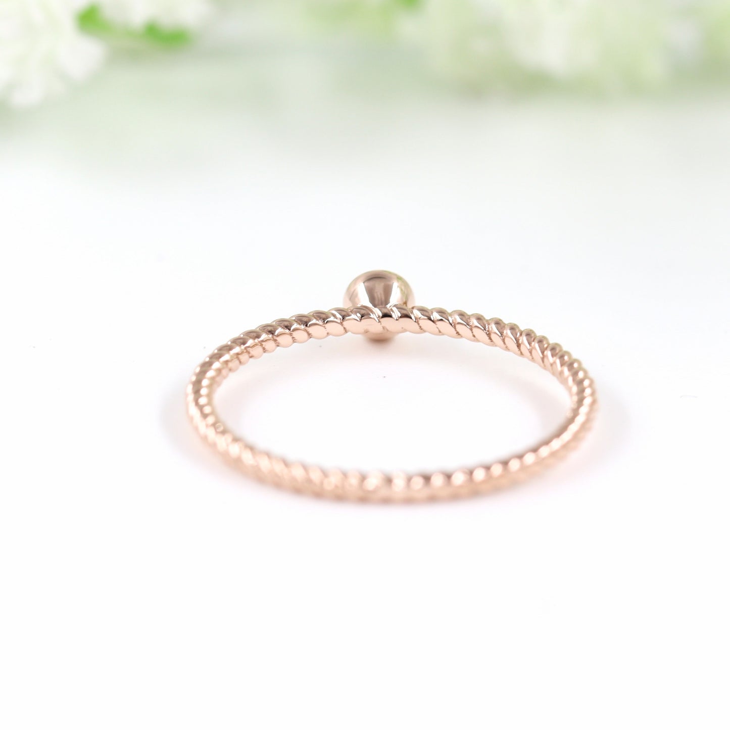 Single .07ct Diamond Wedding Ring/14K Gold Natural Diamond Ring/Simple Engagement Ring / Stackable Round Bezel Band/Twist Dainty Ring/Gift for her
