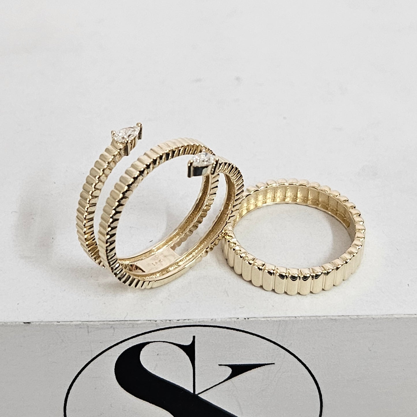 Two Pear Diamonds Ring/ Diamond Ring/ Two Pear Diamond Cluster Ring/Gift for her/Anniversary Gift