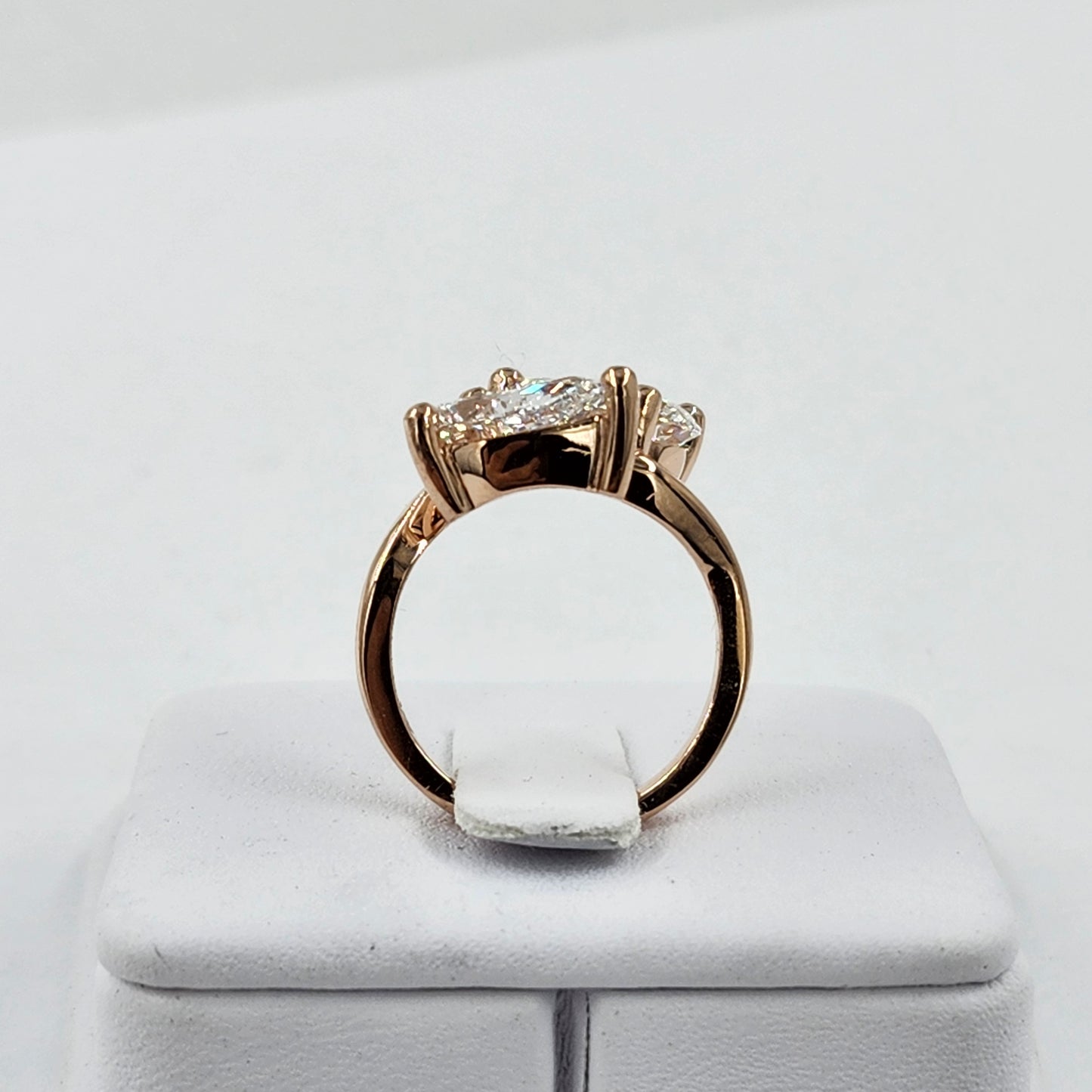 Pear Cut Lab Grown Diamond Ring/Two Stones 3Ct Engagement Ring/Certified Diamond Ring/Unique Anniversary Ring/Gift For Her/Anniversary gift