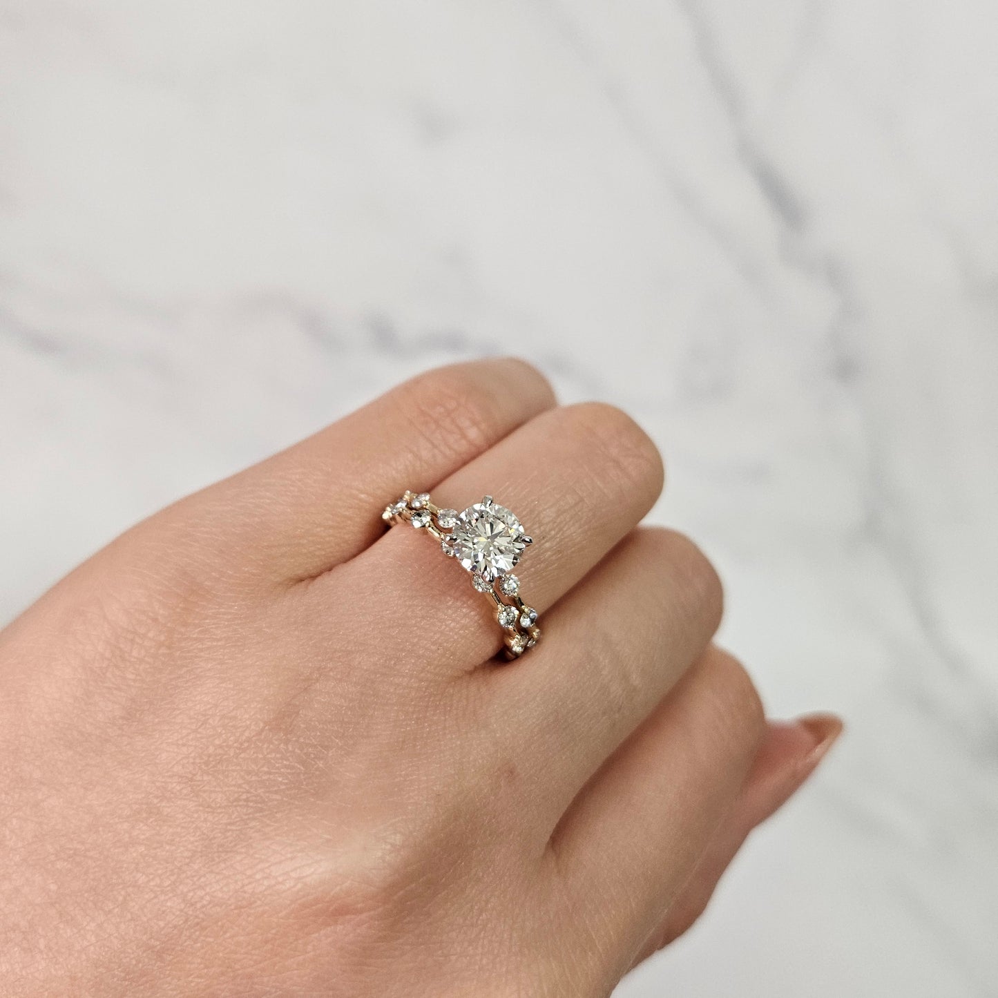 Unique 1.1ct Diamond Engagement Ring/Lab grown Diamond Ring / Anniversary Ring/ Gift for her