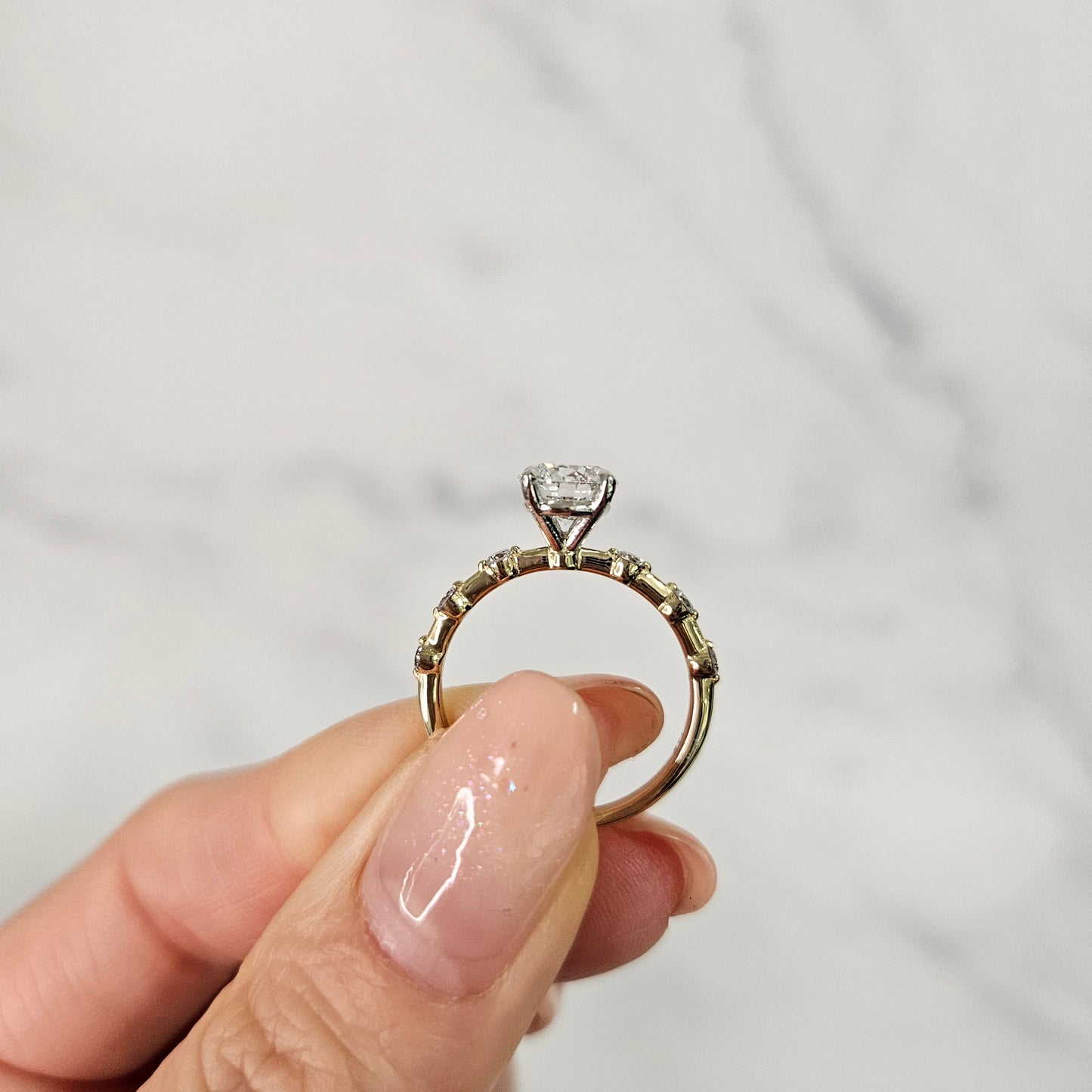 Unique 1.1ct Diamond Engagement Ring/Lab grown Diamond Ring / Anniversary Ring/ Gift for her