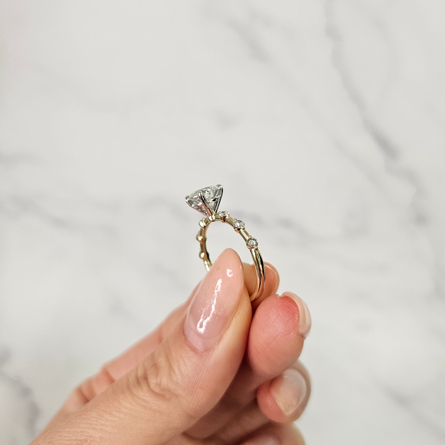 Unique 1.1ct Diamond Engagement Ring/Lab grown Diamond Ring / Anniversary Ring/ Gift for her