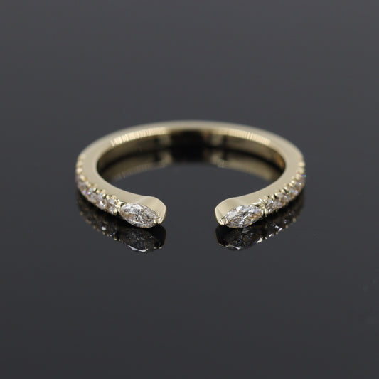 Lab Grown Diamond Open Marquise Stacking Wedding Ring /Diamond Stacking Wedding Ring/Marquise Lab Diamond Matching Band/Anniversary Gift