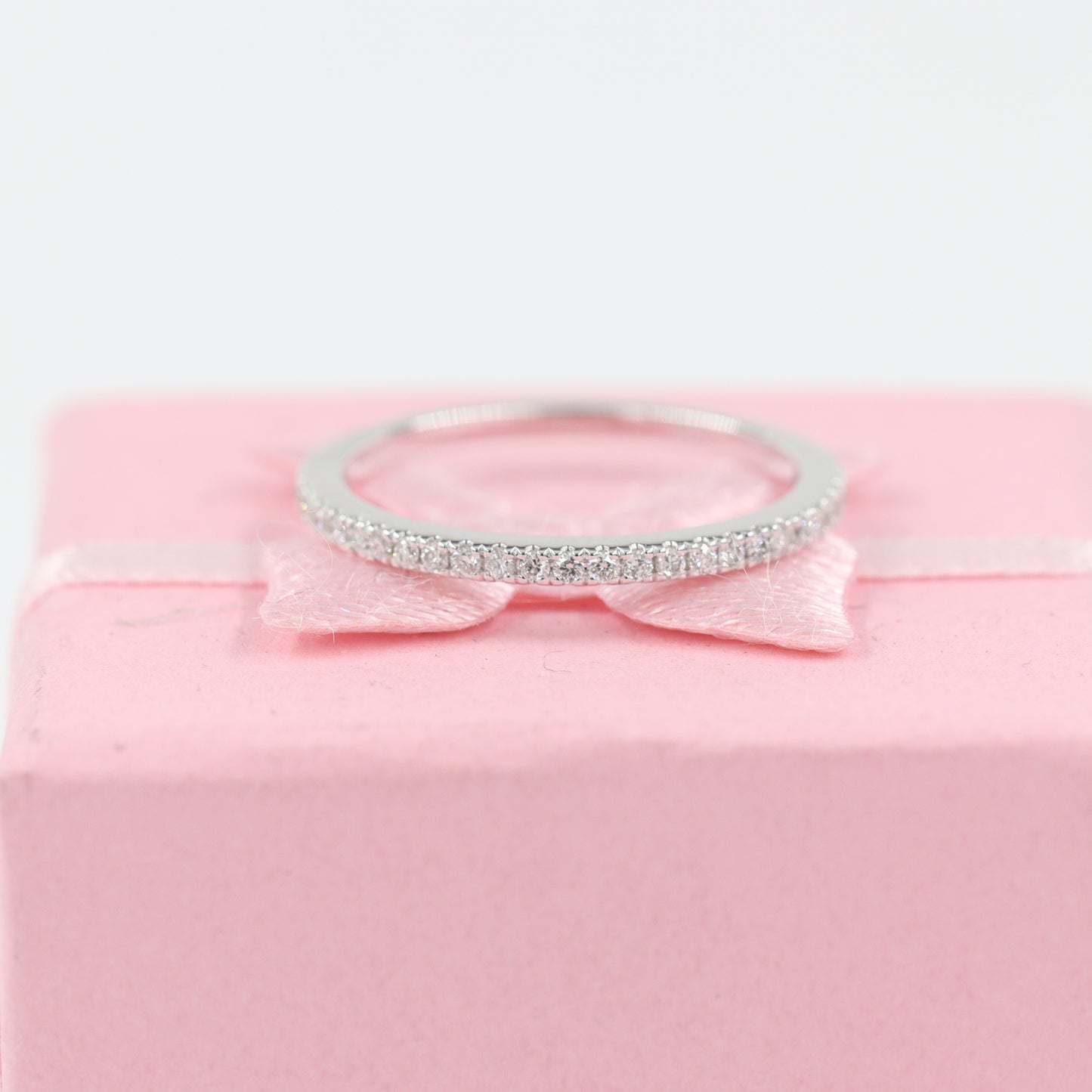 Natural Diamond 3/4 Eternity diamond Wedding Band/Width 1.4mm Stackable Diamond Band/Diamond Eternity Wedding Band/Anniversary Gift