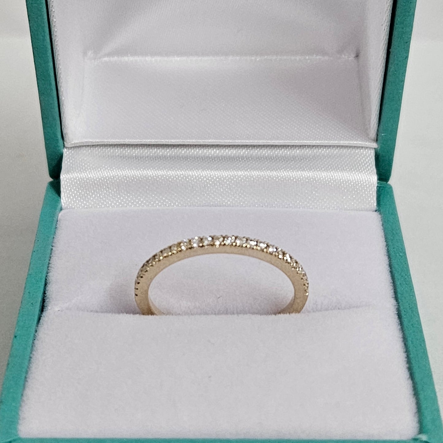 Natural Diamond 1/2 Eternity diamond Wedding Band/Width 1.4mm Stackable Diamond Band/Diamond Eternity Wedding Band/Anniversary Gift