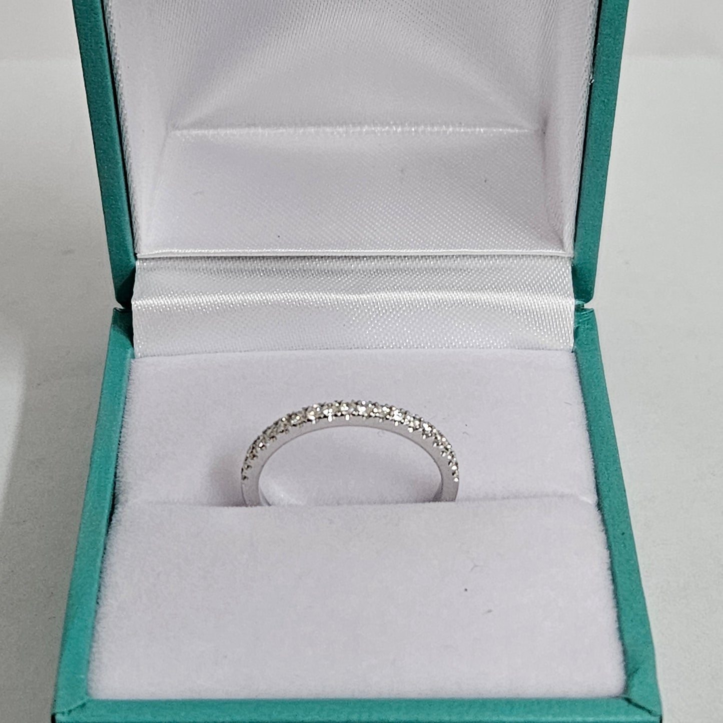 Natural Diamond 1/2 Eternity diamond Wedding Band/Width 1.7mm Stackable Diamond Band/Diamond Eternity Wedding Band/Anniversary Gift