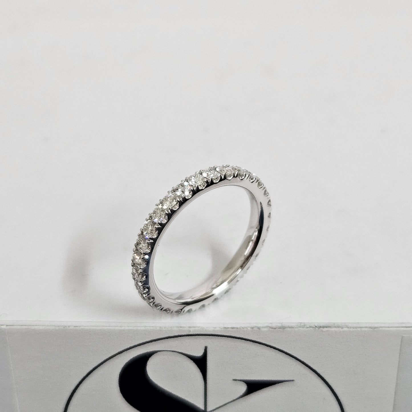 Full Eternity Natural Diamond Wedding Band/Width 2.2mm Wedding Ring/Stackable Eternity Diamond Ring/Full Eternity Diamond Band/Gift for her