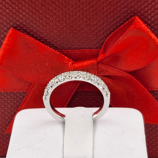 Lab Diamond French Pave 0.75ct Diamond Wedding Band/Width 2.8mm Diamond Band/ Stackable Half Eternity Diamond Ring/Anniversary Gift