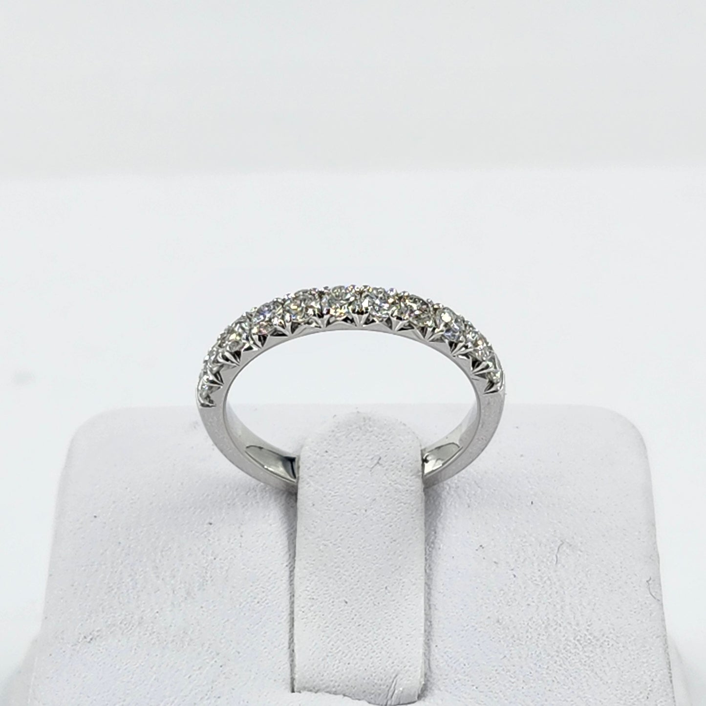 Lab Diamond French Pave 0.75ct Diamond Wedding Band/Width 2.8mm Diamond Band/ Stackable Half Eternity Diamond Ring/Anniversary Gift