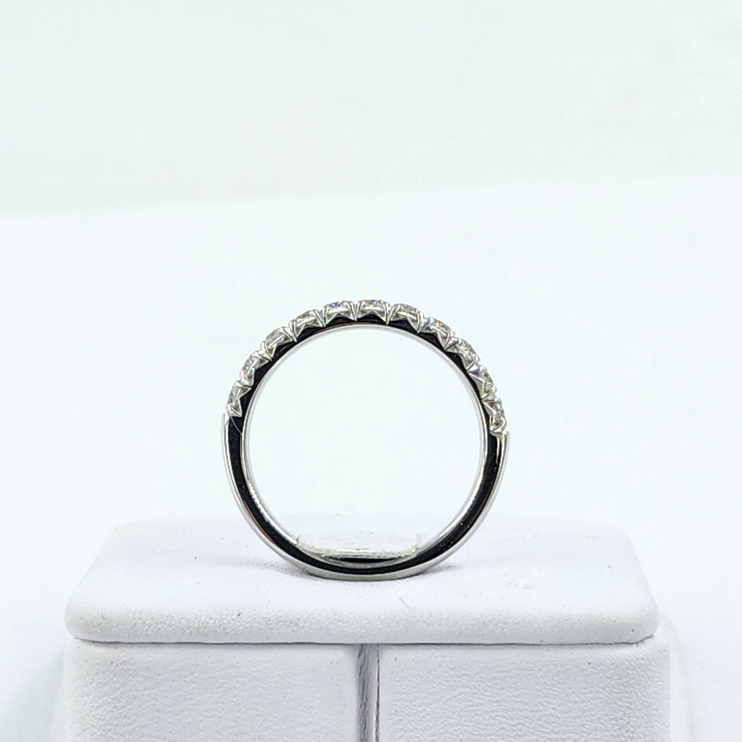 Lab Diamond French Pave 0.75ct Diamond Wedding Band/Width 2.8mm Diamond Band/ Stackable Half Eternity Diamond Ring/Anniversary Gift