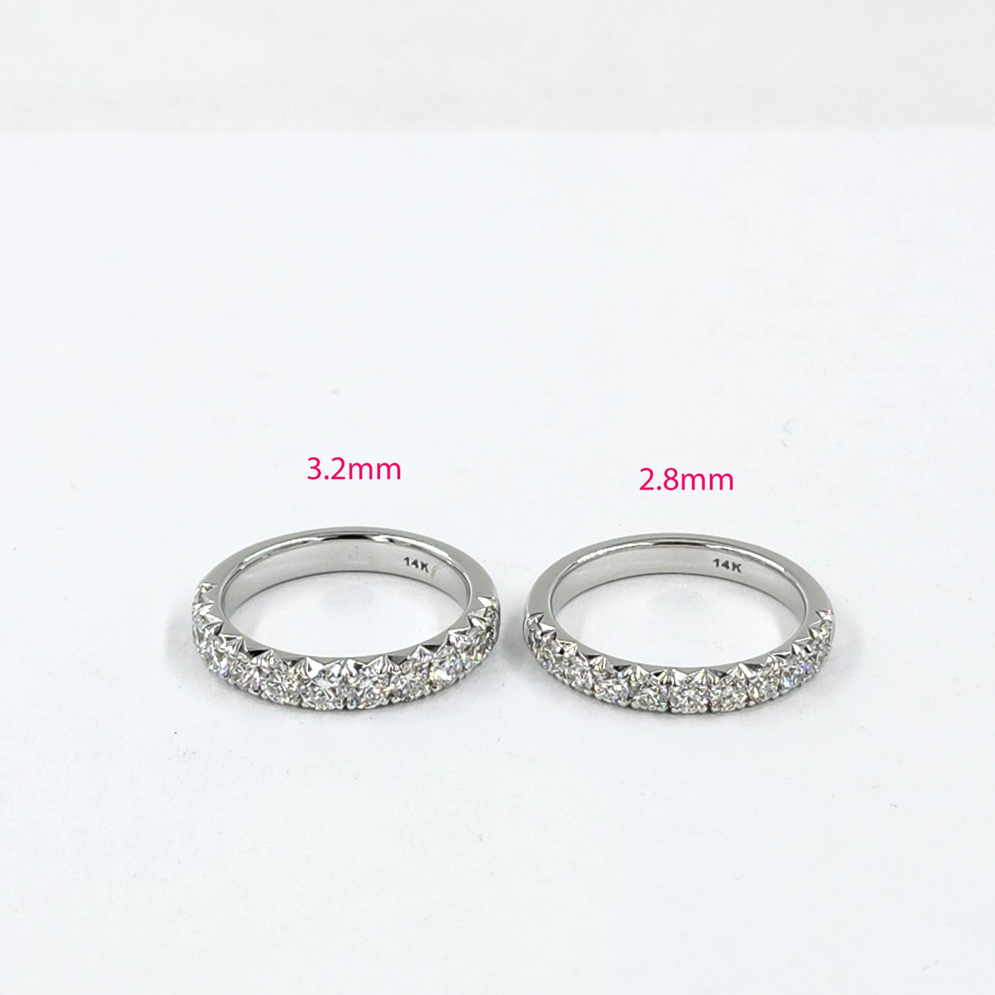 Lab Diamond French Pave 0.75ct Diamond Wedding Band/Width 2.8mm Diamond Band/ Stackable Half Eternity Diamond Ring/Anniversary Gift