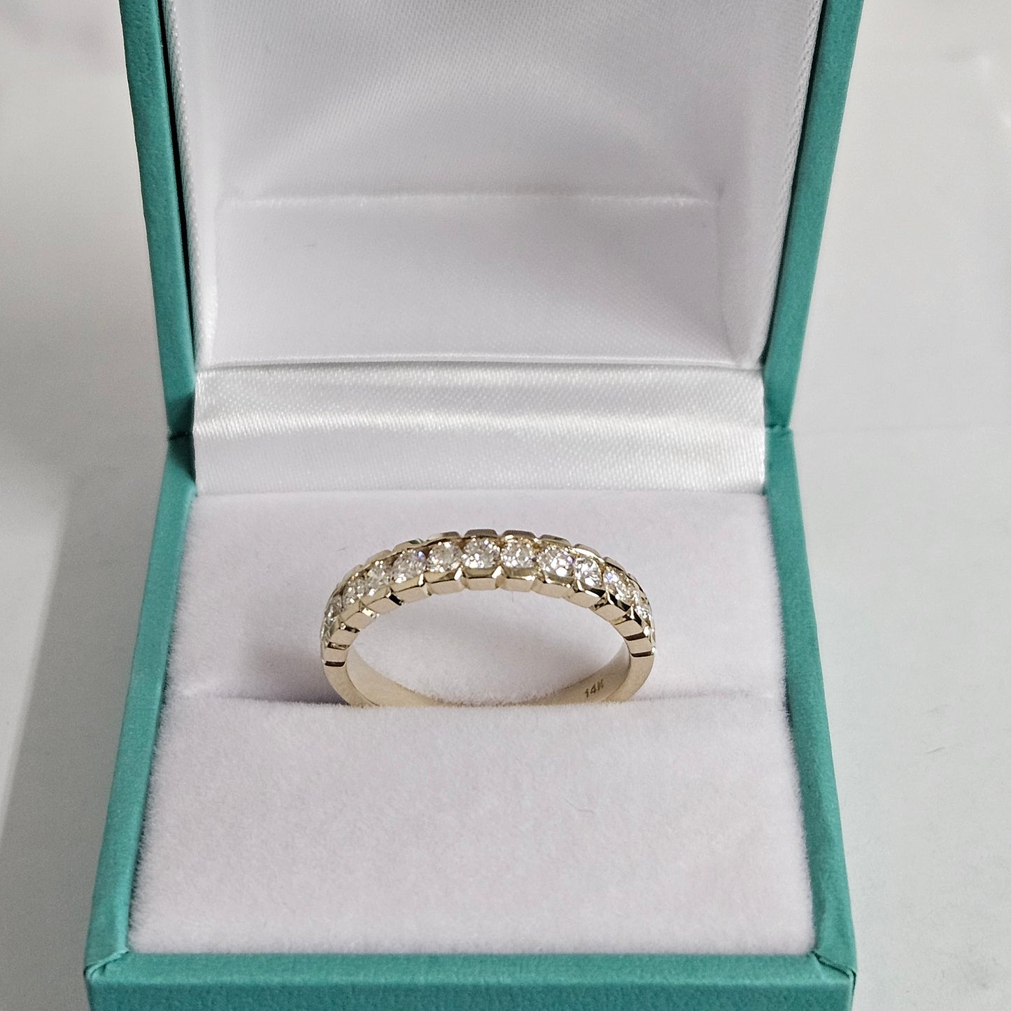 Channel Set Half Eternity Diamond Band/Stackable Diamond Wedding Band/Women's 3.6mm Width Channel Set Diamond Ring/Anniversary ring
