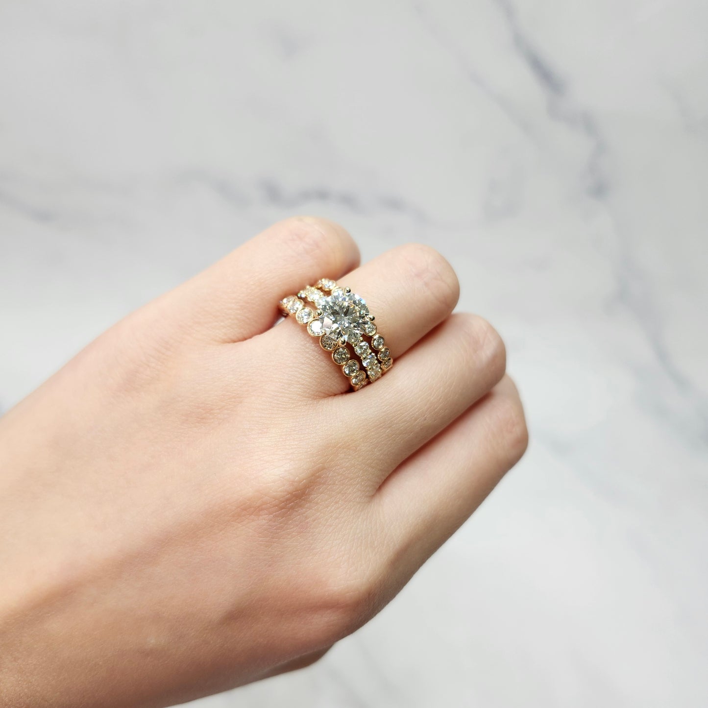 Lab Grown Diamond Ring/Lab Grown Center 2ct Round Diamond Engagement Ring/Classic Round Cut Bridal Ring/ Propose Ring/Anniversary gift